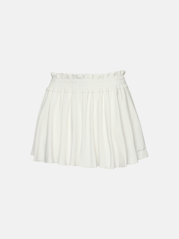 【A字修身顯瘦褶褶裙褲】預購_Eyelet skirt shorts by Grandeline