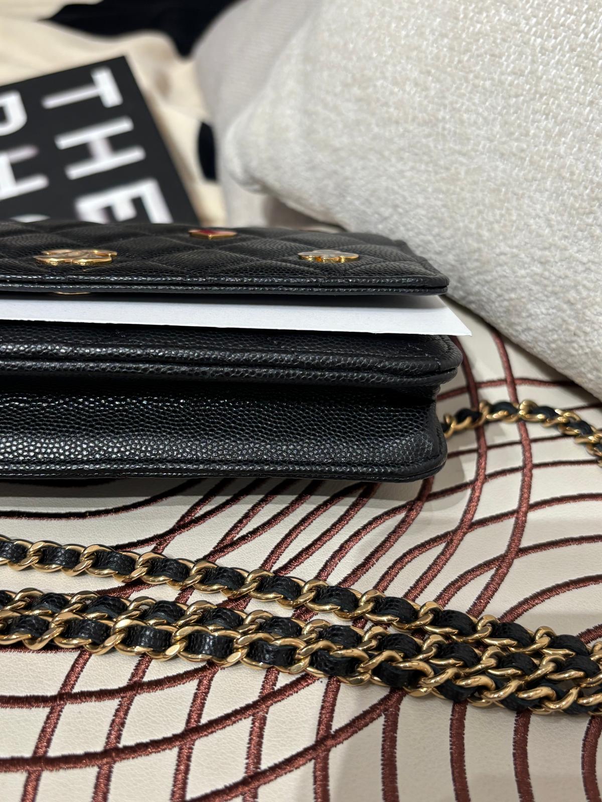 Chanel Wallet On Chain AP3076 poker 限量特別版撲克牌 黑色荔枝牛皮  100%Authentic, 99%New Unused ✅專門店收據✅Dust bag ✅Box
