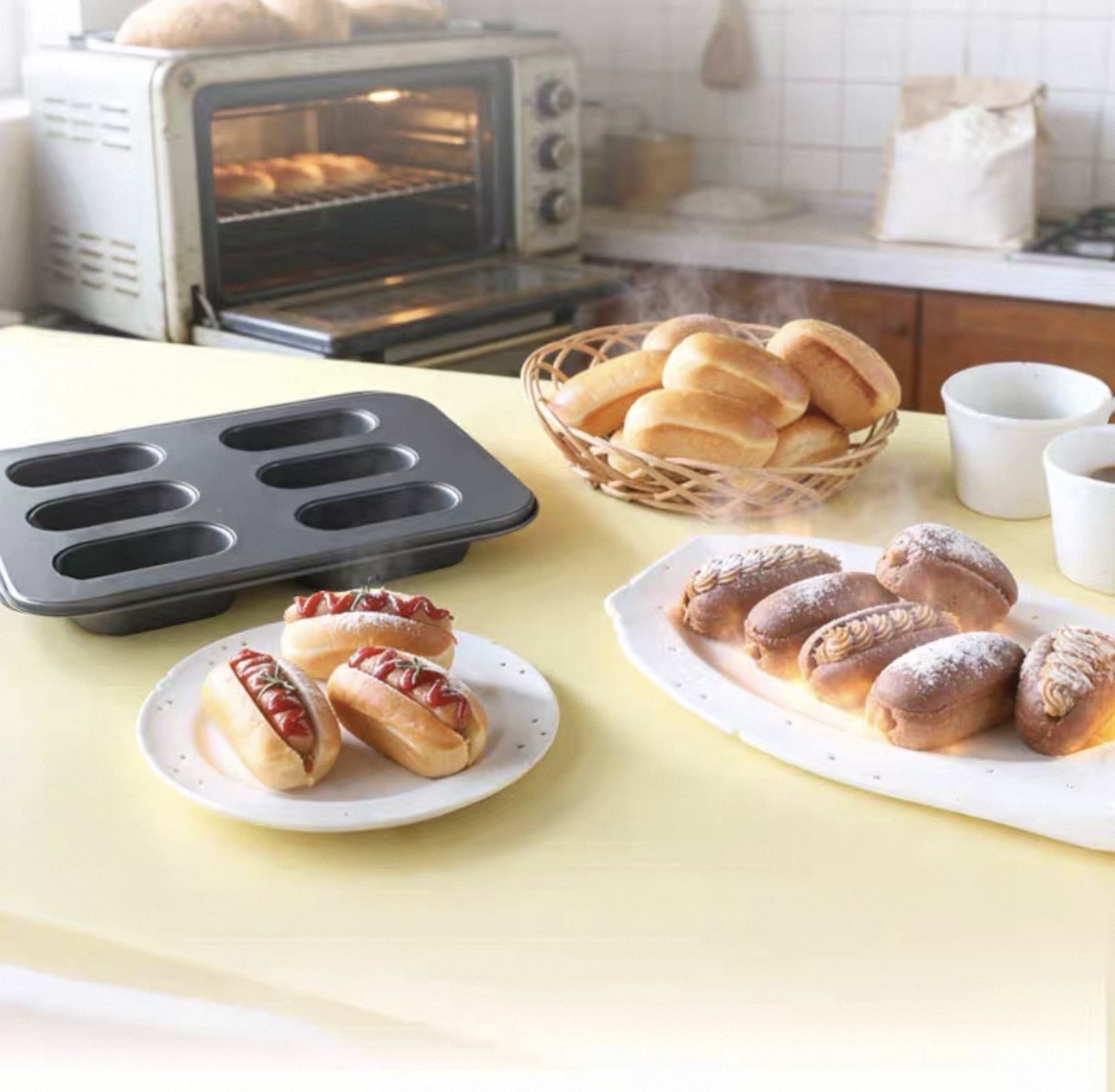日本進口6連迷你熱狗烘焙烤盤