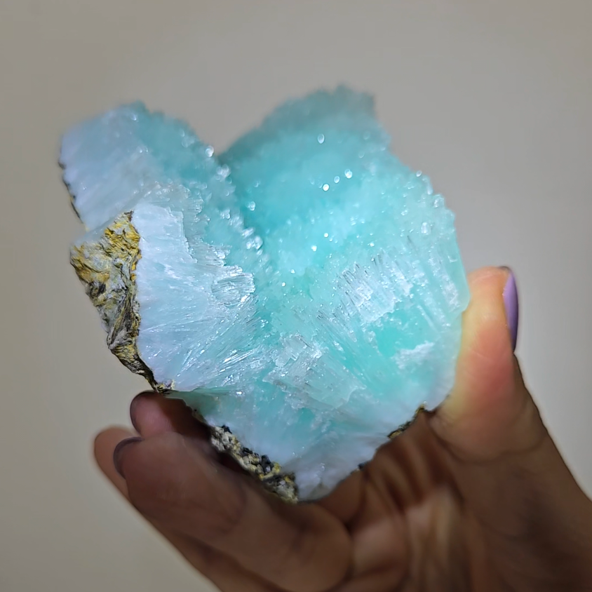 Blue aragonite needle cluster - AR50
