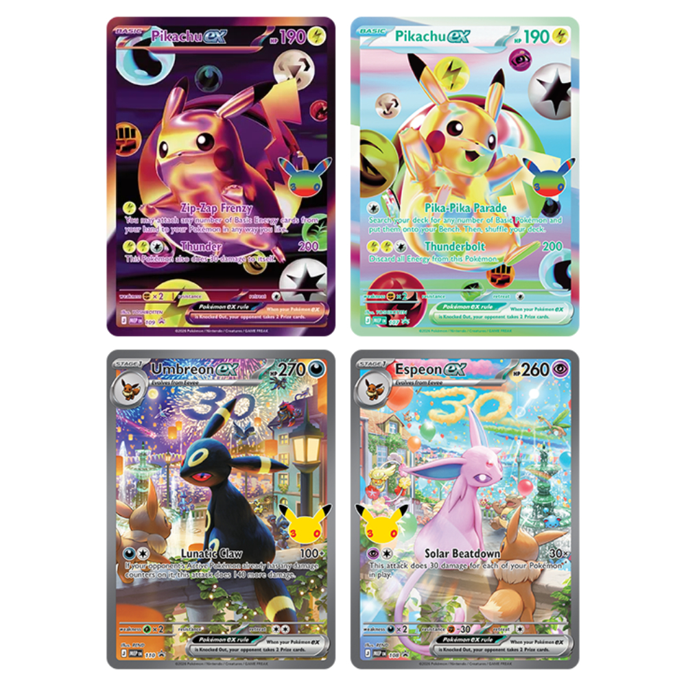 9/11前到貨｜Pokemon寶可夢 - 英文版 PTCG Pokemon 30th Celebration Ultra-Premium Collections UPC Promo Card Set (4 Promo Cards Only*)