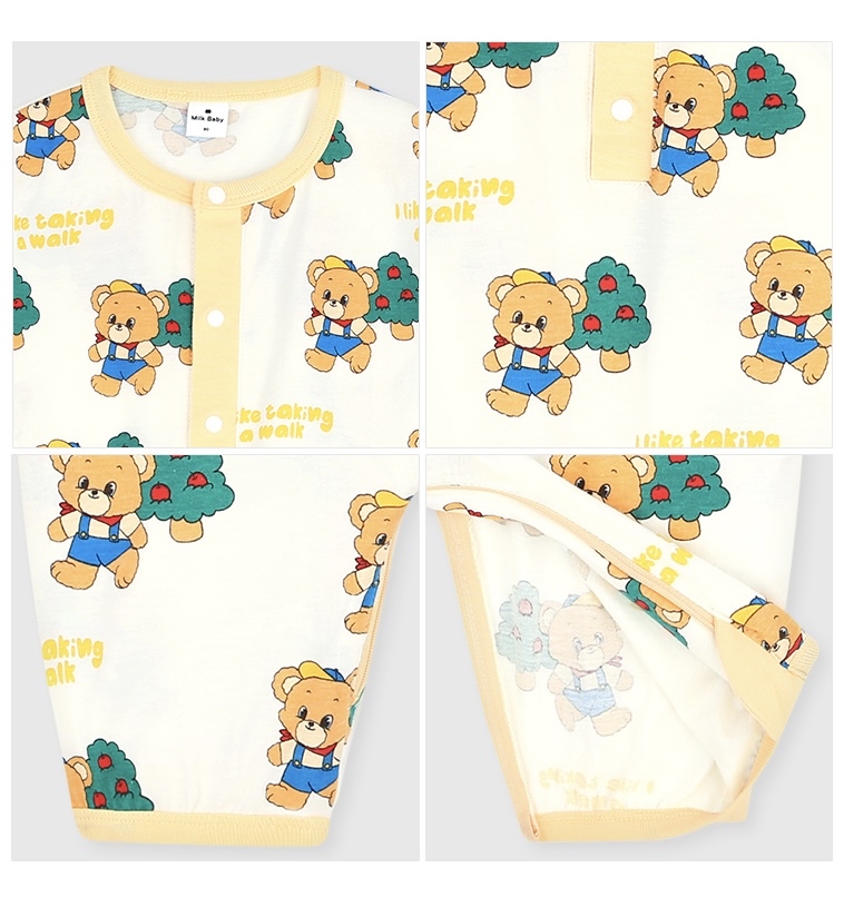 🌸預訂 韓國直送🌸🇰🇷Milk Baby兩色小熊滿印長袖連身服
