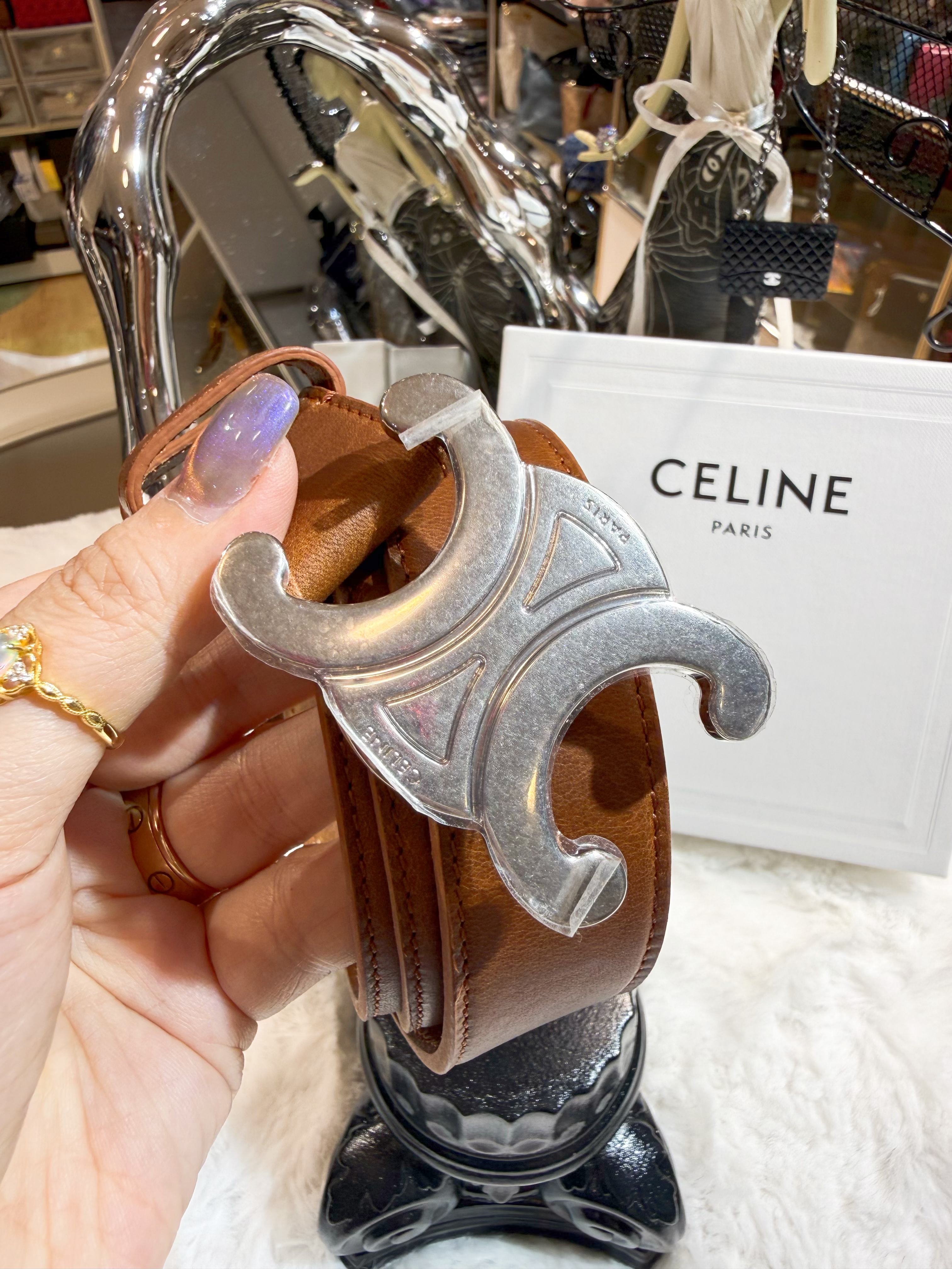 Celine Triomphe belt M/90/brown