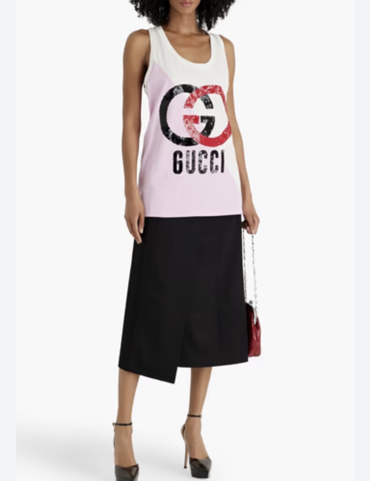Gucci閃片字母GG logo拼色背心
