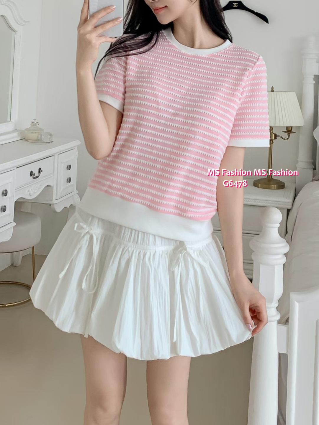 G6478 靚色橫間top