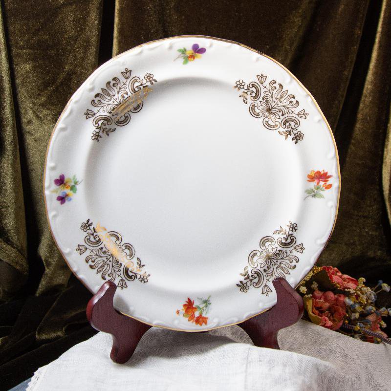 C.a. 1960s Bavarian Johann Seltmann Sophisticated Colour & Gold Gilt Floral Pattern Tea Set (CC052)
