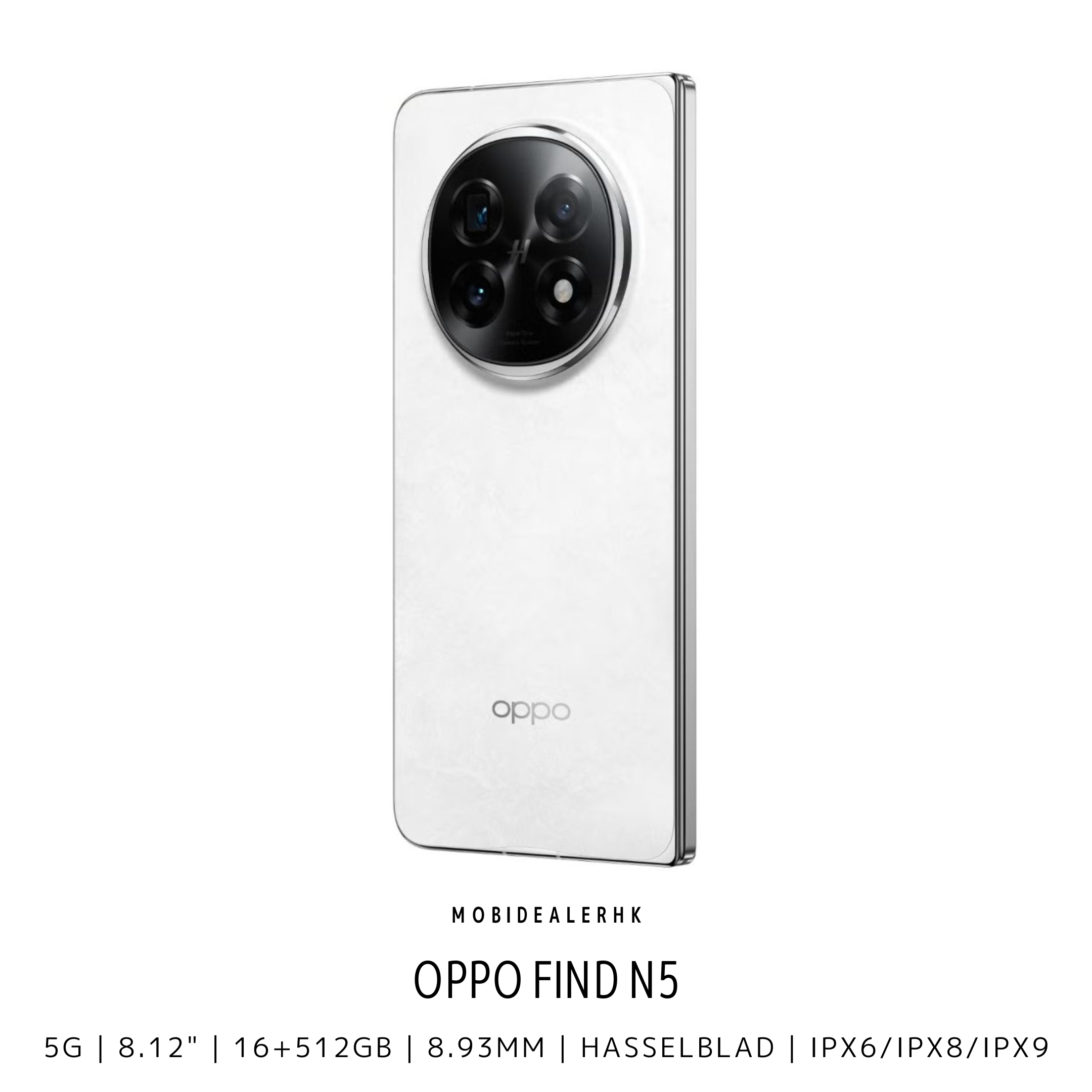 Oppo Find N5 | 5G | 智能手機 | 8.93mm 突破性纖薄機身 | Snapdragon 8 Elite | Hasselblad 影像系統 | IPX6/IPX8/IPX9 三重防水 