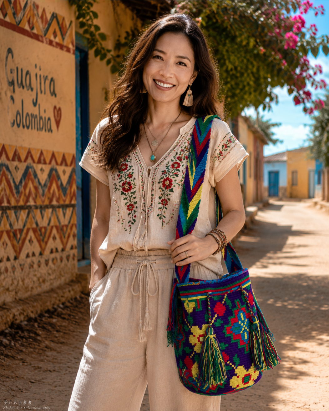 【背得起嘅藝術品】哥倫比亞正宗 Wayuu Mochila 手工民族編織袋  [預計 : 6月中至尾發貨] (PO-WY-PURRED-G04)