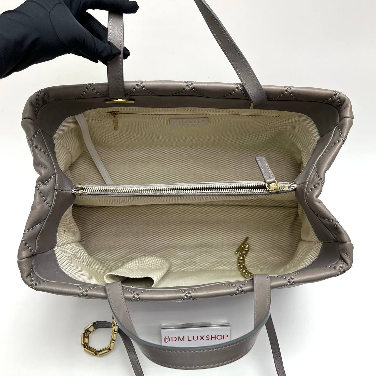 Chanel Grey Calfskin Shopping Tote GHW (Serial 14)