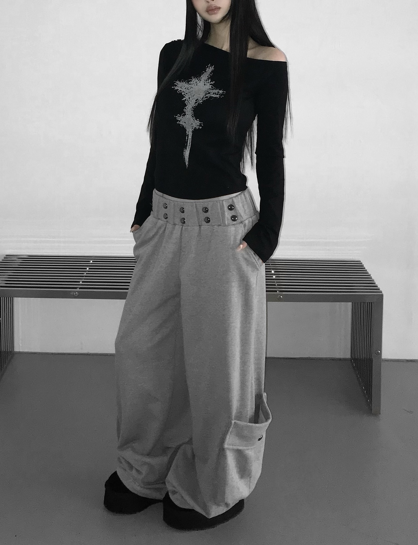 Asymmetric Gothic Cross Long Sleeve