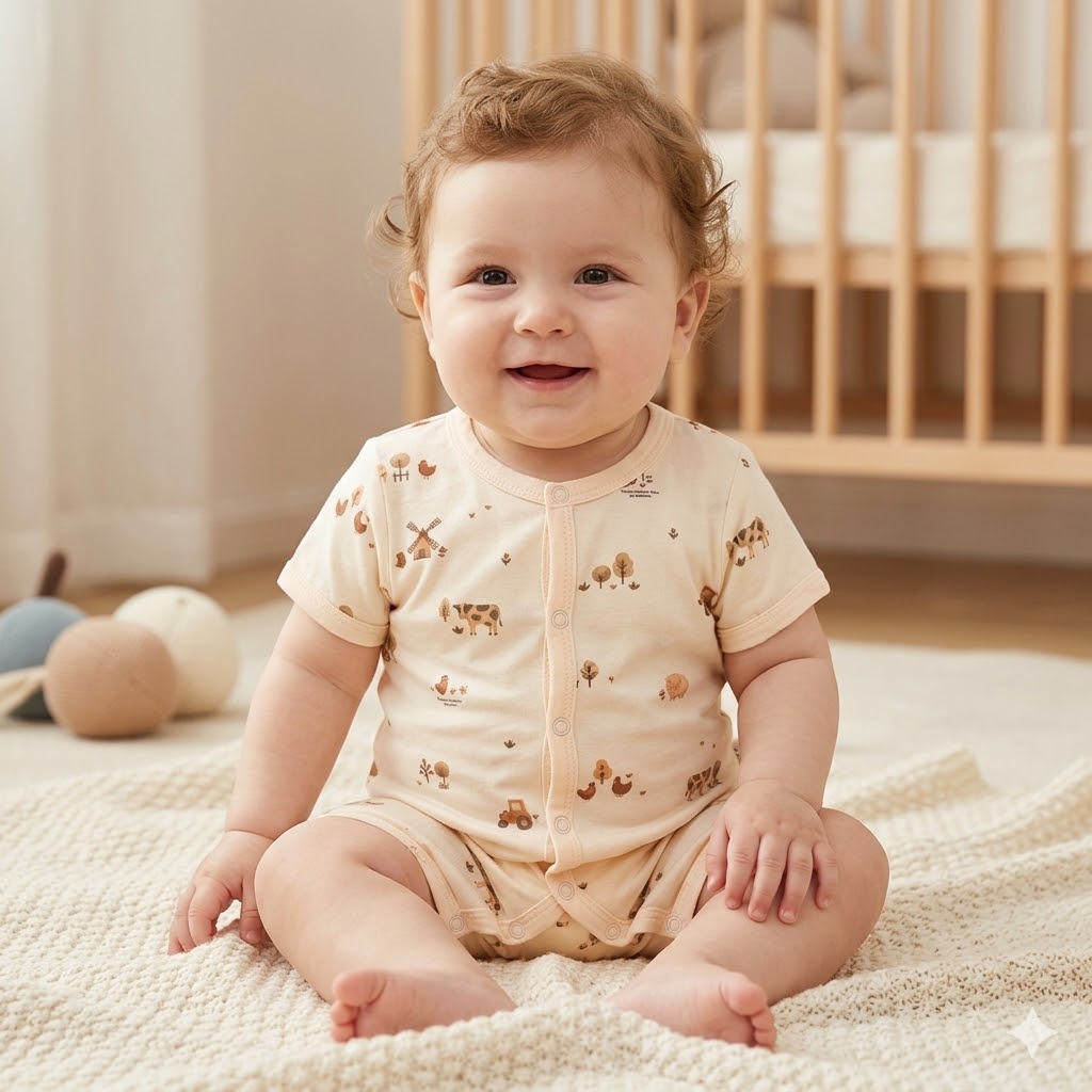 Krooderie TENCEL Short Sleeve Short Pant Button Romper