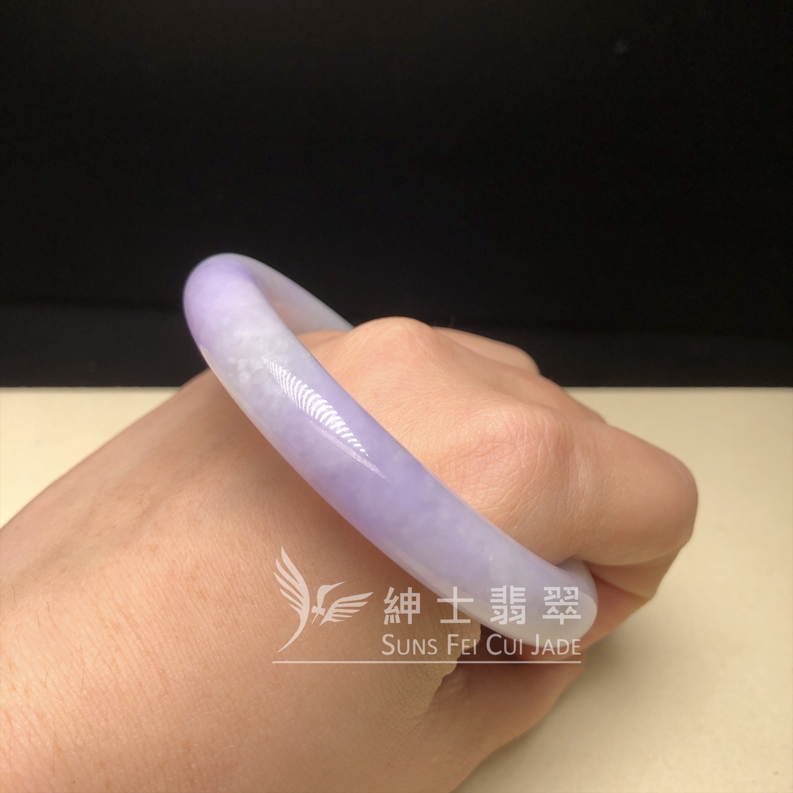C03918  會卡蠟皮紫羅蘭圓鐲55.5mm 