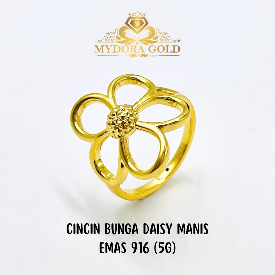 MYDORA Cincin Bunga Daisy Manis (5G) l EMAS 916/22K