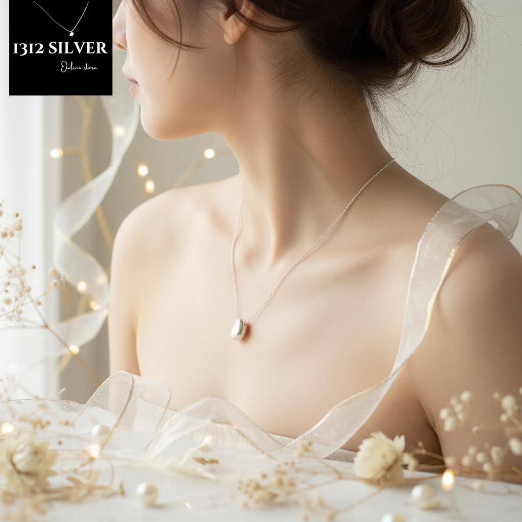 S925 -EN0125 Aurora Bean Necklaces