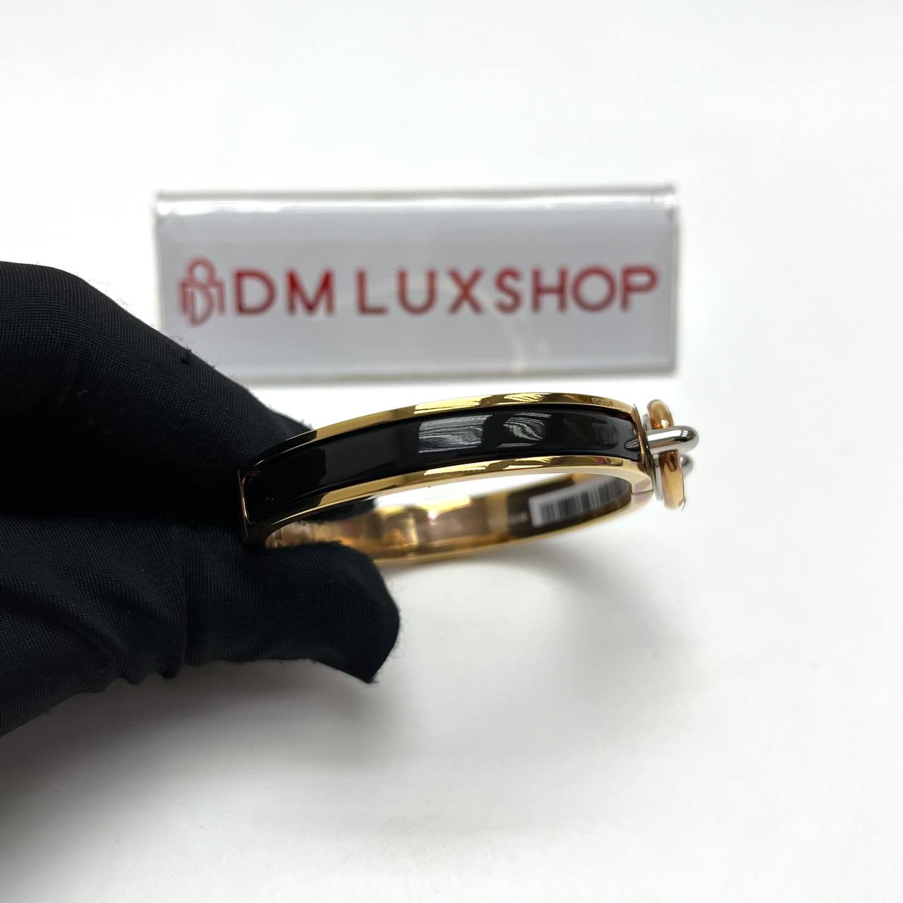 Hermes Mini Clic Chaine d'Ancre Bracelet Noir GHW