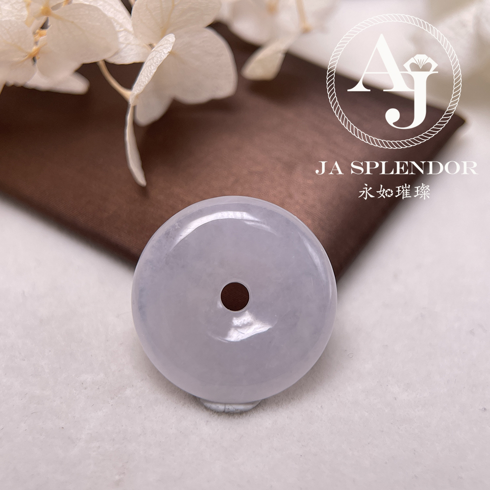 JN-176 天然翡翠A玉 冰種白翡平安扣