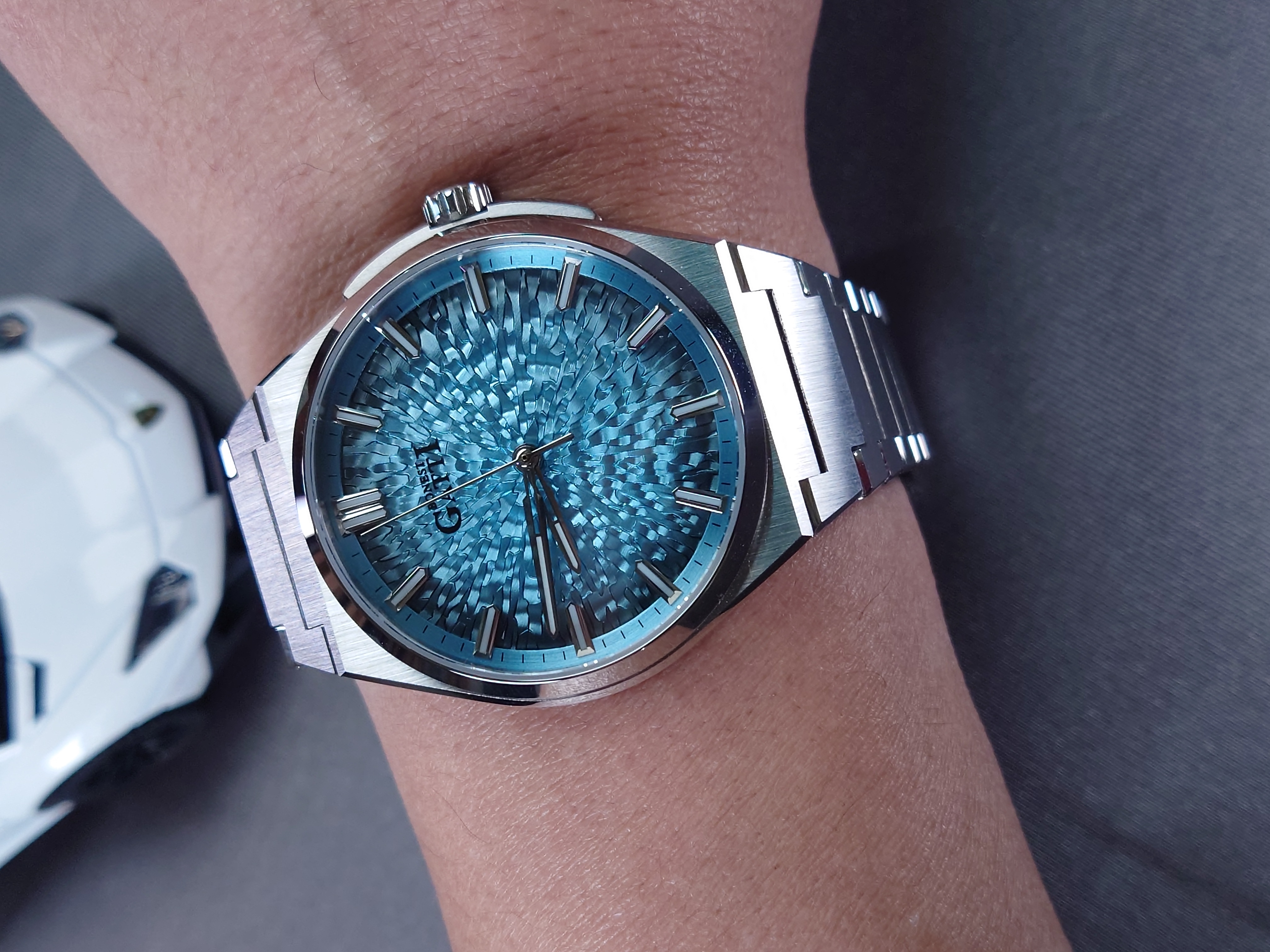 Bonest Gatti 冰裂紋一體式錶帶自動錶 BG8013-S3 Blue