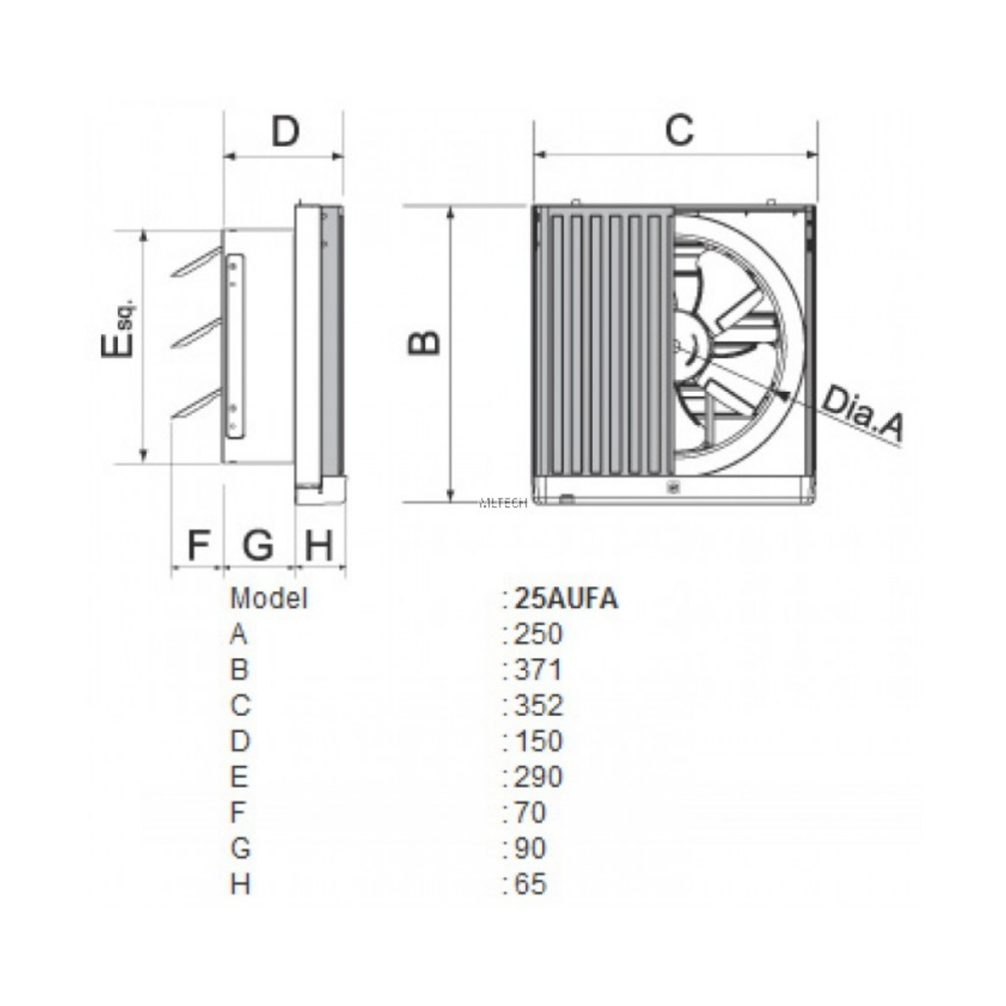 KDK 10" Metal Kitchen Ventilating Fan (25AUFA)