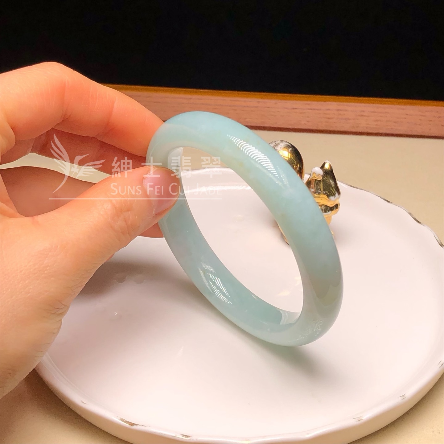 木那湖水綠福鐲56.7mm