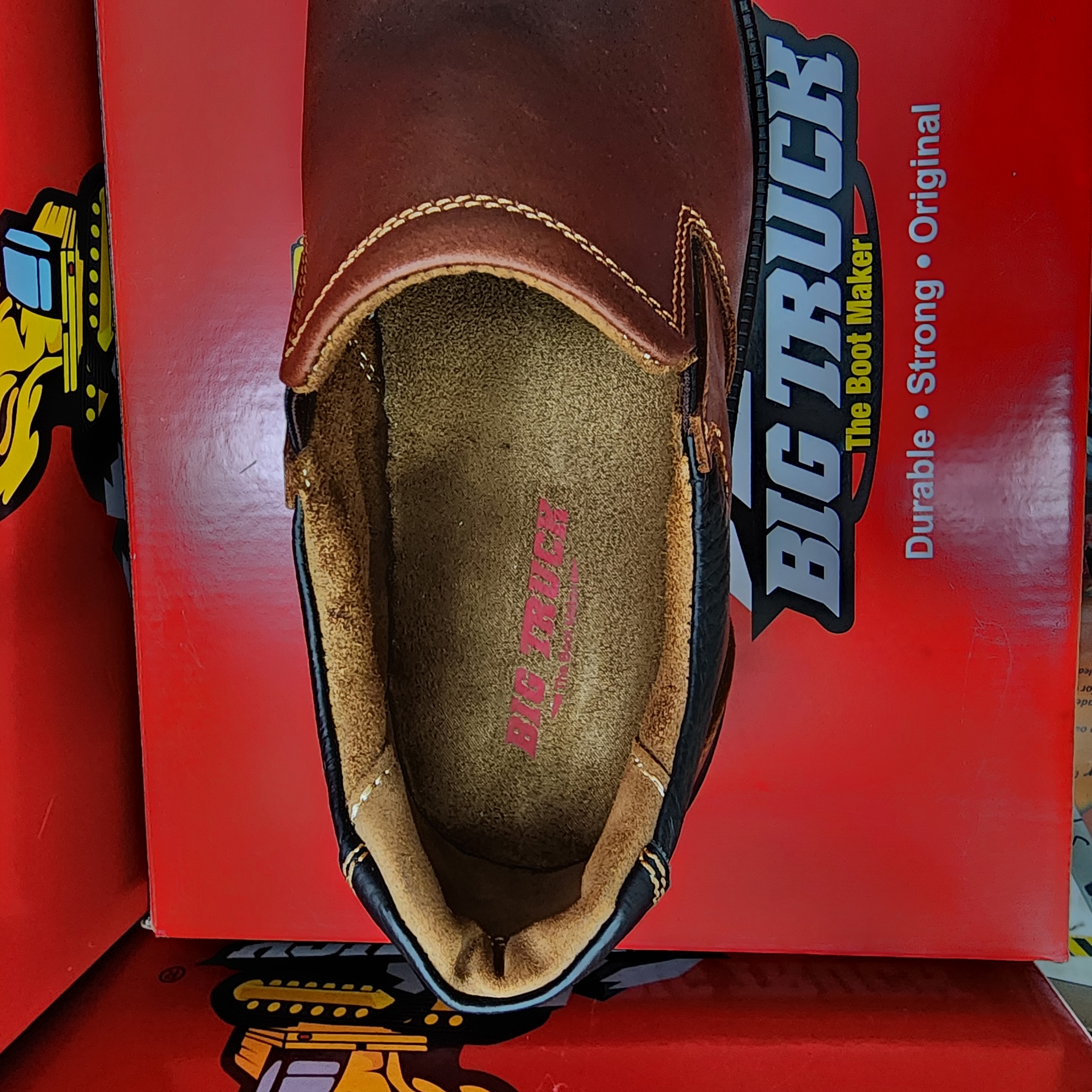 BIG TRUCK PRO 112 SLIP ON MEN’S PREMIUM LEATHER LIGHTWEIGHT SLIP-ON SAFETY BOOTS SHOE Kasut Keselamatan