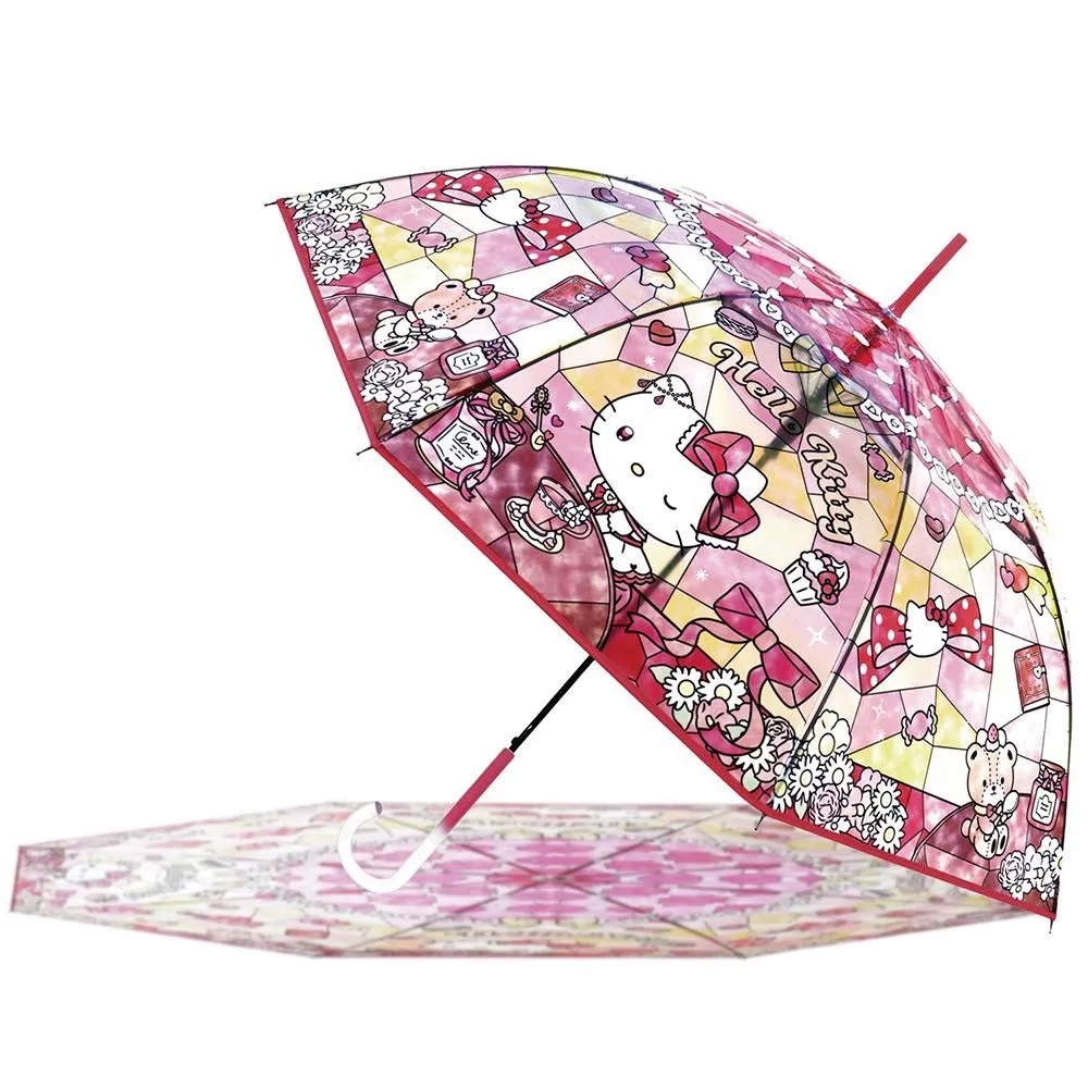 預訂 | 日本版 Kitty彩繪透明長遮雨傘(60cm)
