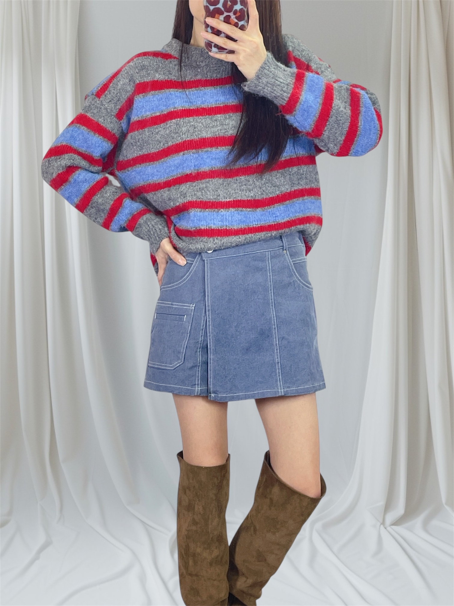 K5544 三色橫間針織