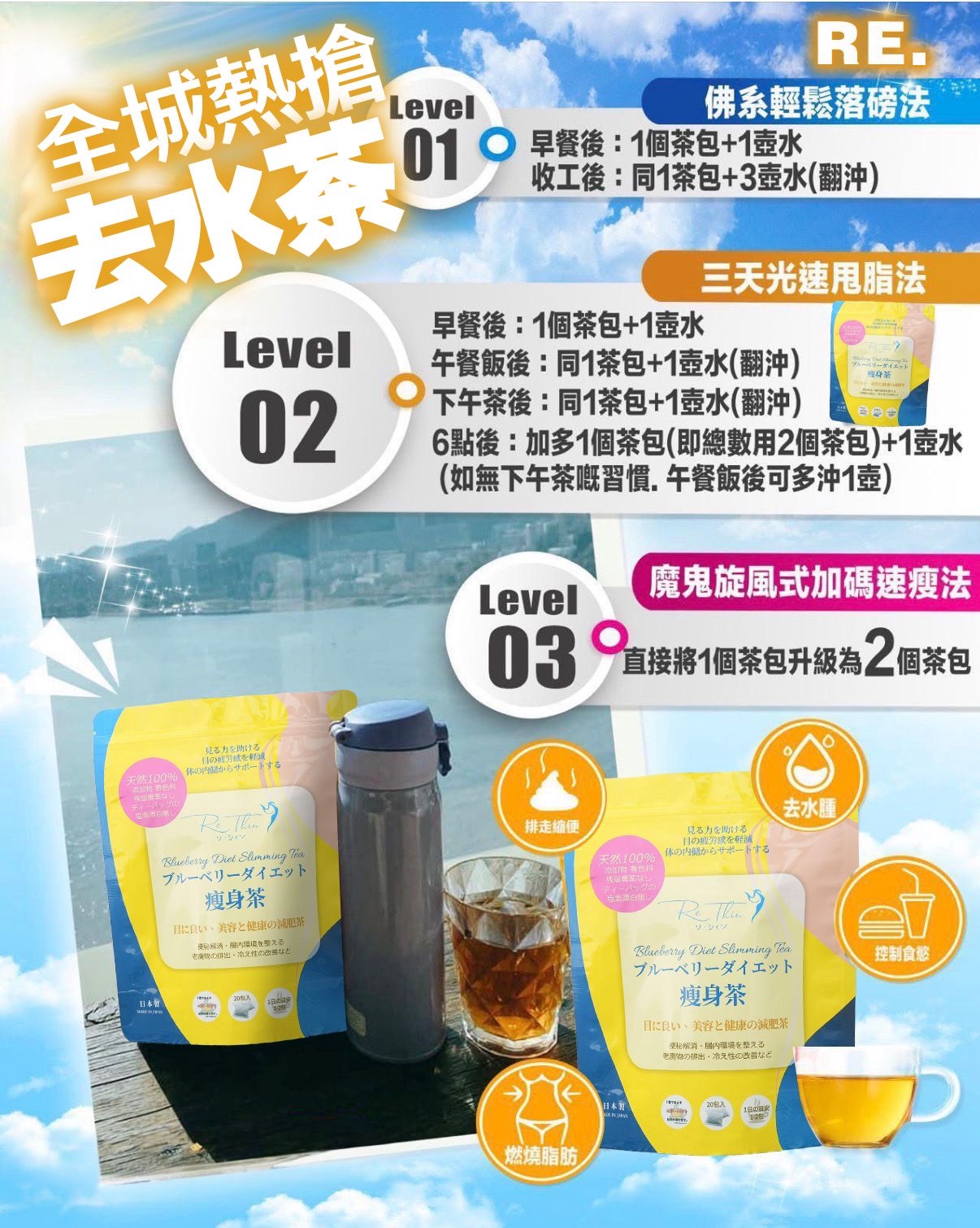 日本🇯🇵 RETHIN 扎肚溶脂茶 (第二代升級版) 1袋20包