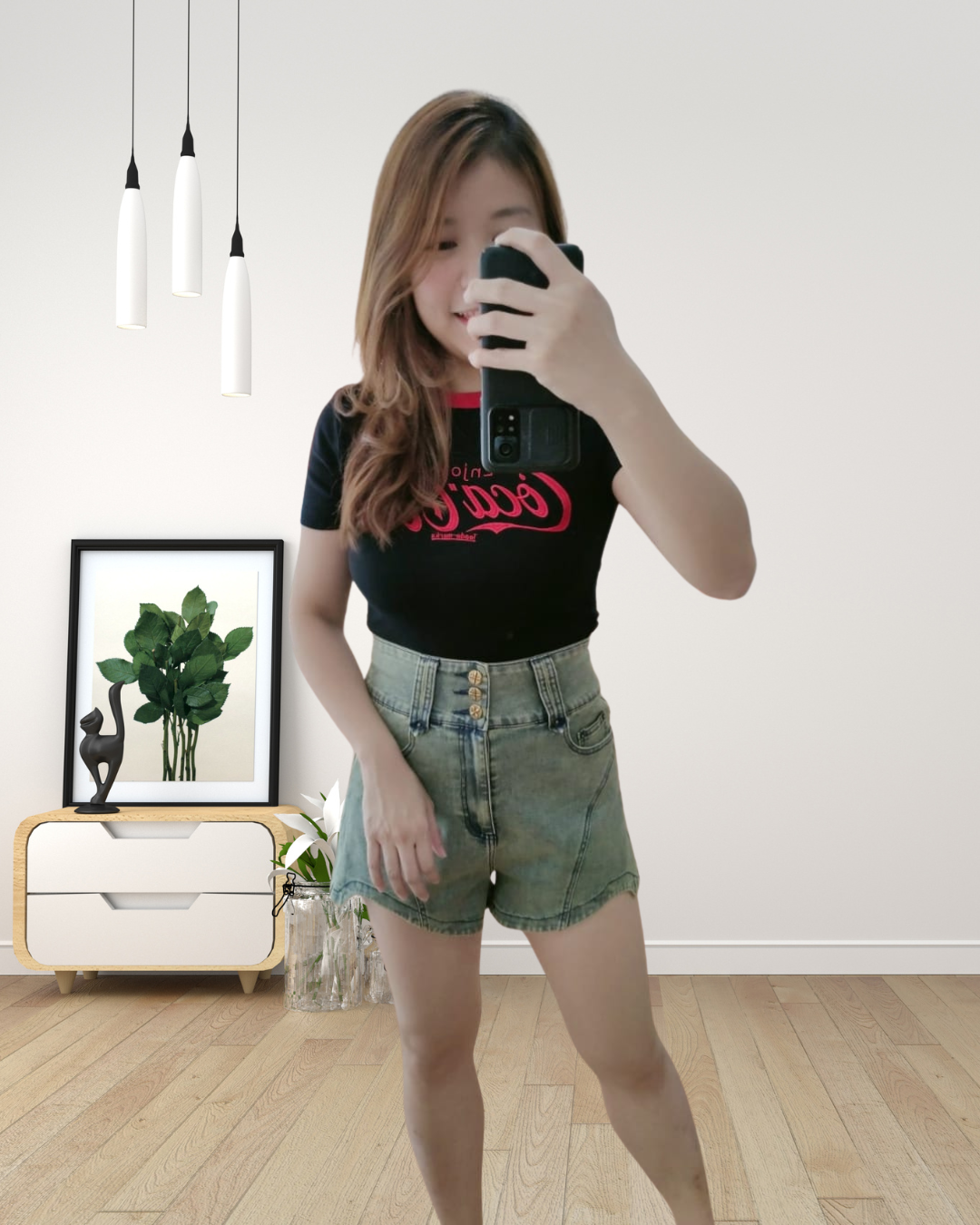 5156 BL Couture 绝美超显瘦 A 版型牛仔高腰短裤