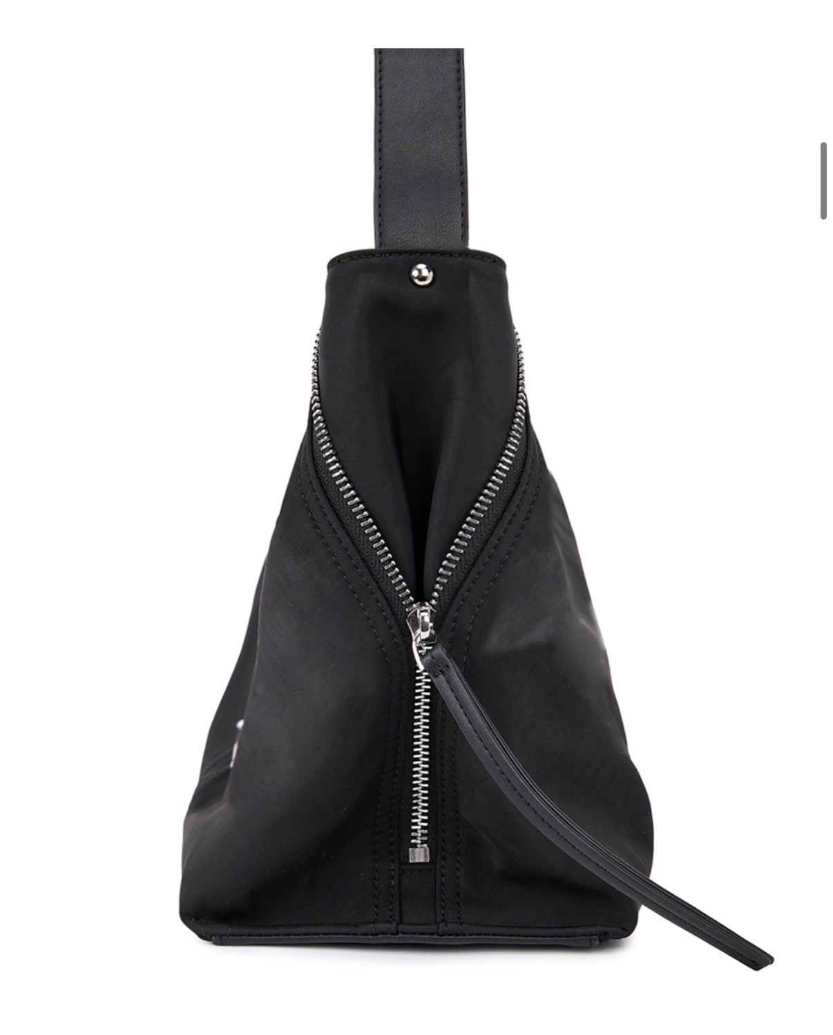 MATIN KIM 特價場 SIDE ZIPPER FABRIC SHOULDER BAG IN BLACK