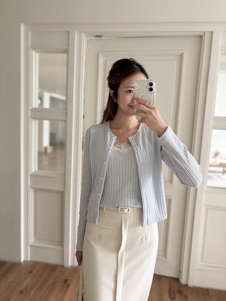 [假兩件] Lumiere Lace Layered Top (Babyblue)