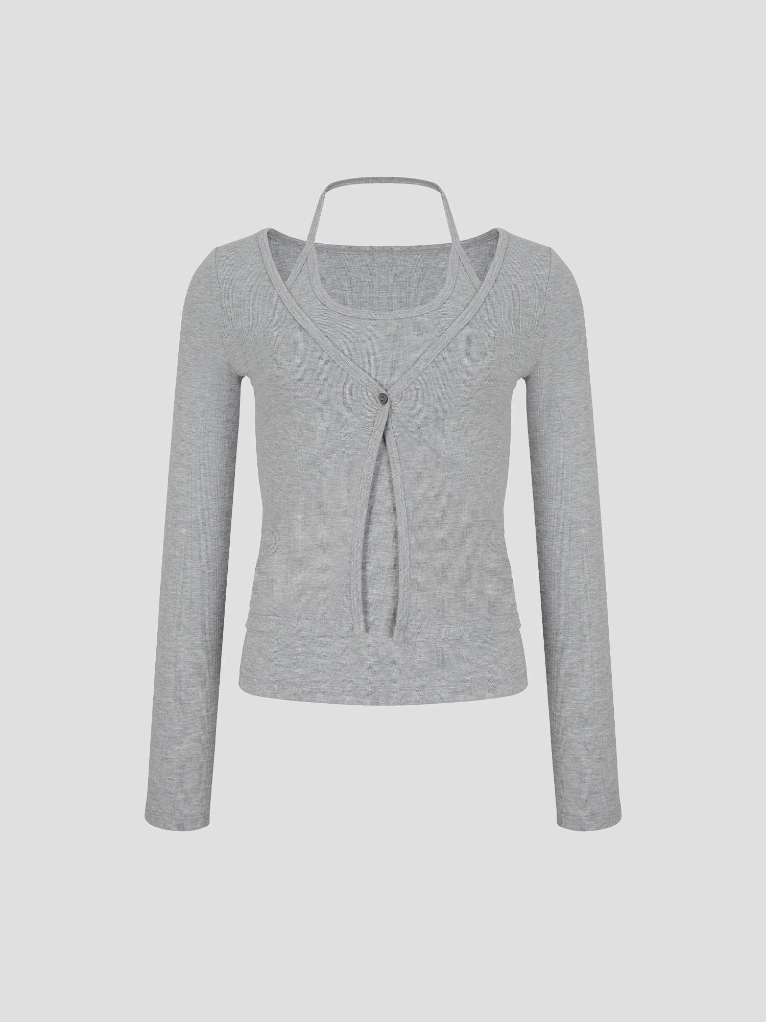 預購_Halter Neck Sleeveless Layered Cardigan by Conch