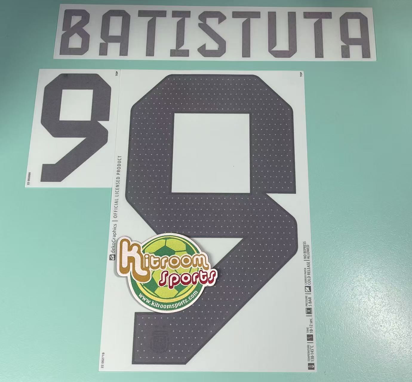 2022 Argentina Home Nameset #9 BATISTUTA