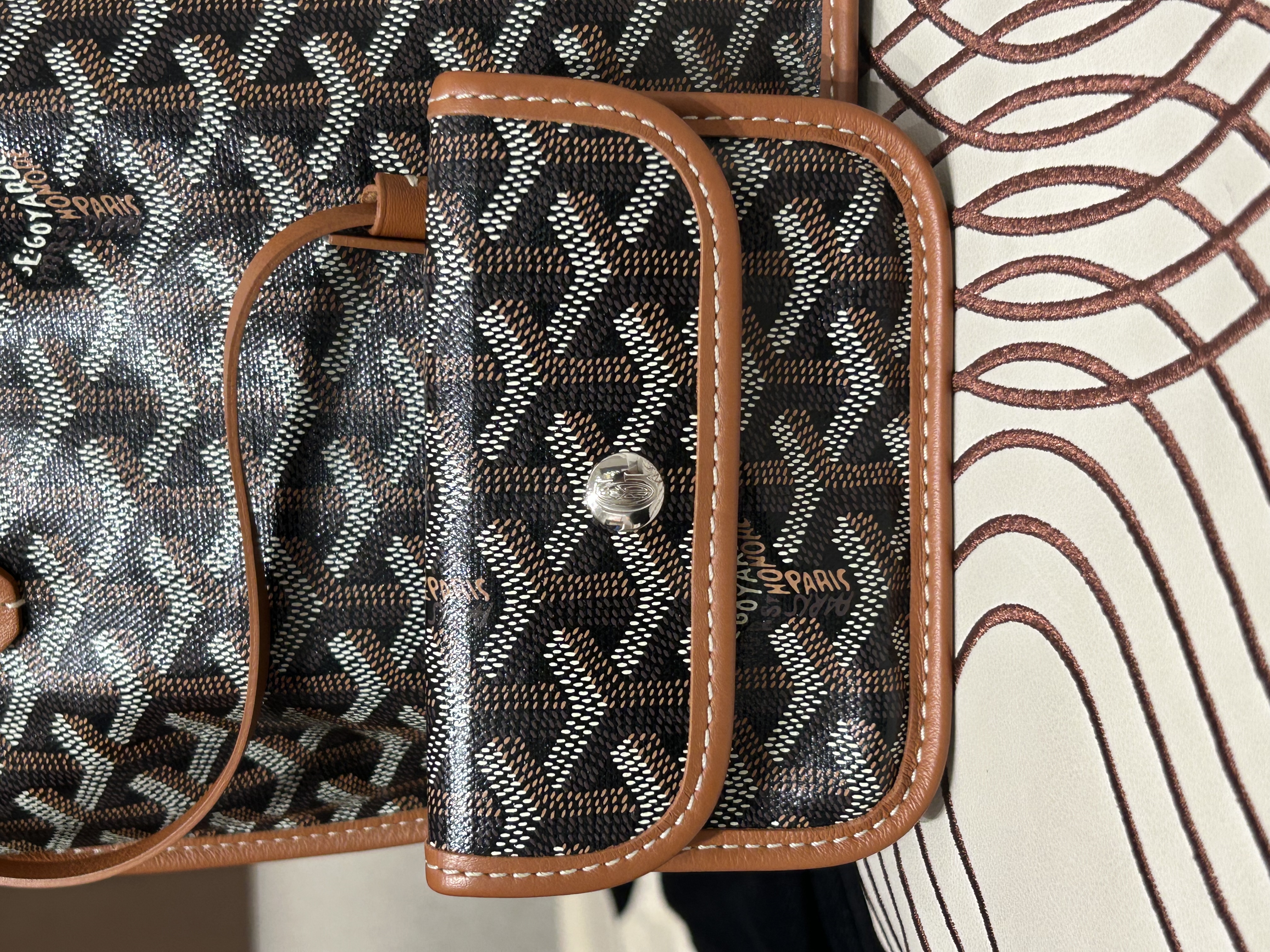 Goyard Anjou Mini Tan 100%Authentic, 98%New ✅Dust bag