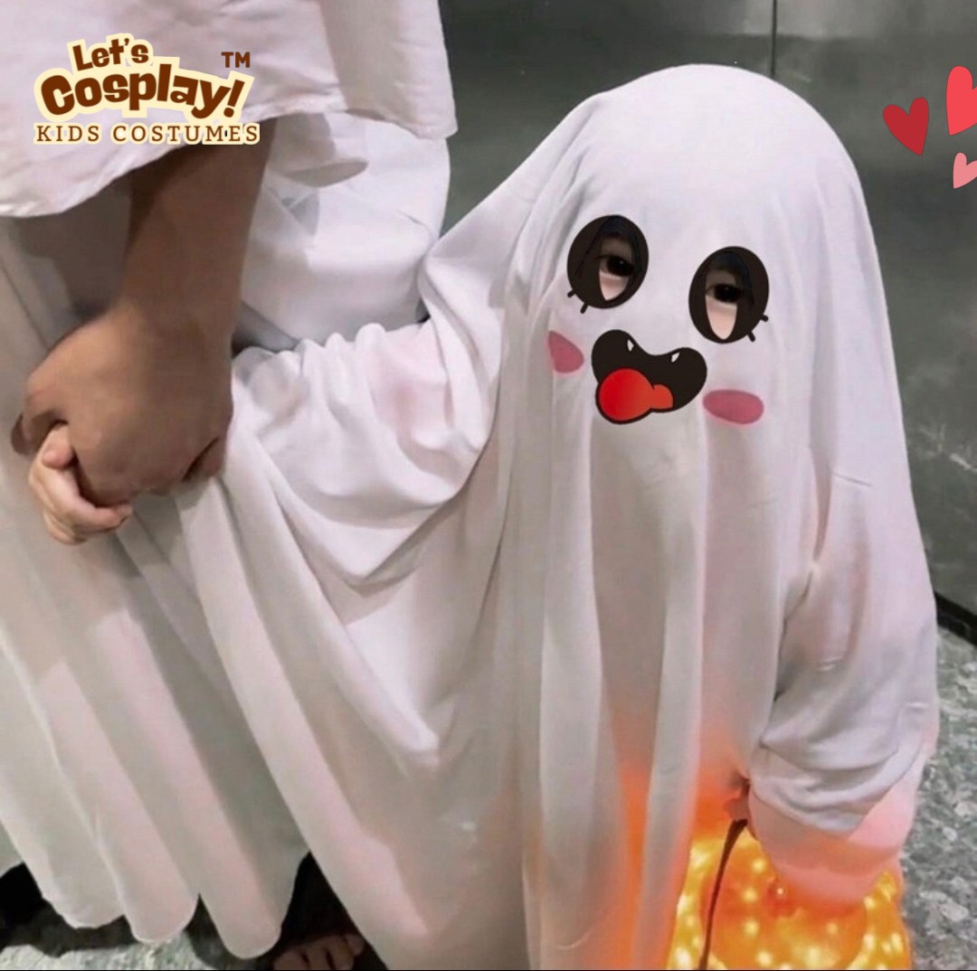 萬聖節白色扮鬼魂白幽靈服裝｜兒童成人親子 Halloween Ghost Costume｜香港現貨 Cos1246