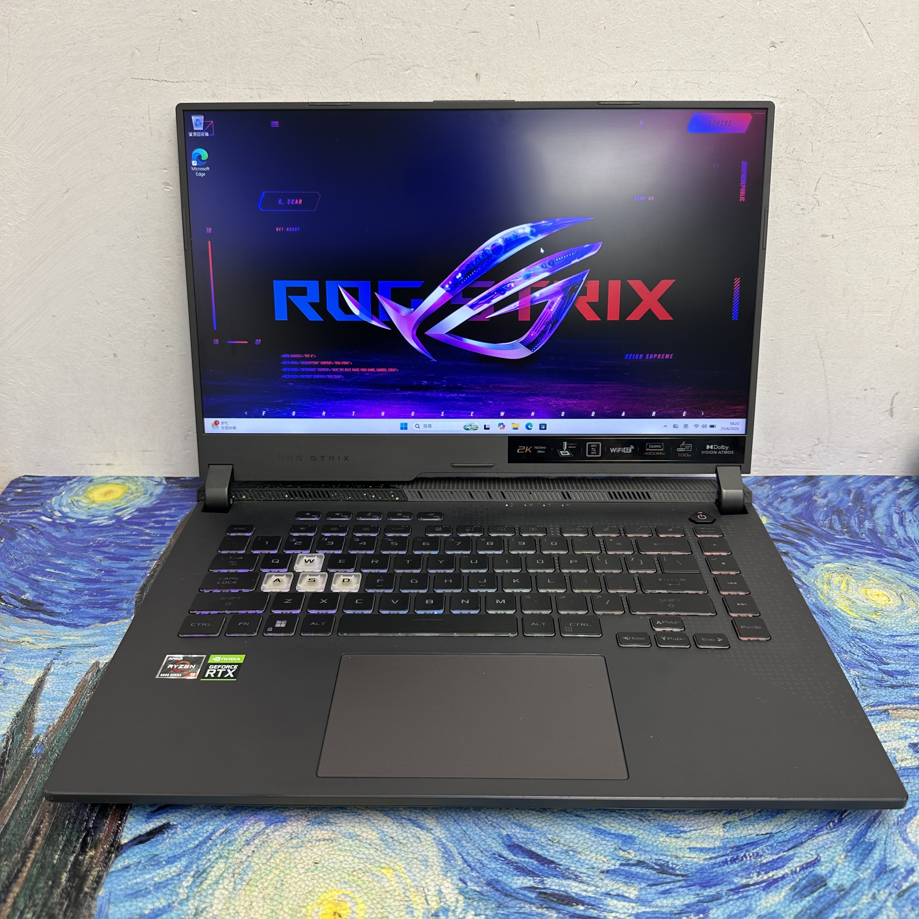 ASUS ROG STRIX AMD Ryzen 9 6900HX /16GB Ram/512GB SSD/RTX 3060 獨立顯示卡/2.5K 165Hz高刷/ Gaming Laptop/ Notebook/  Laptop / PC / PC Game /  Movie / Netflix 