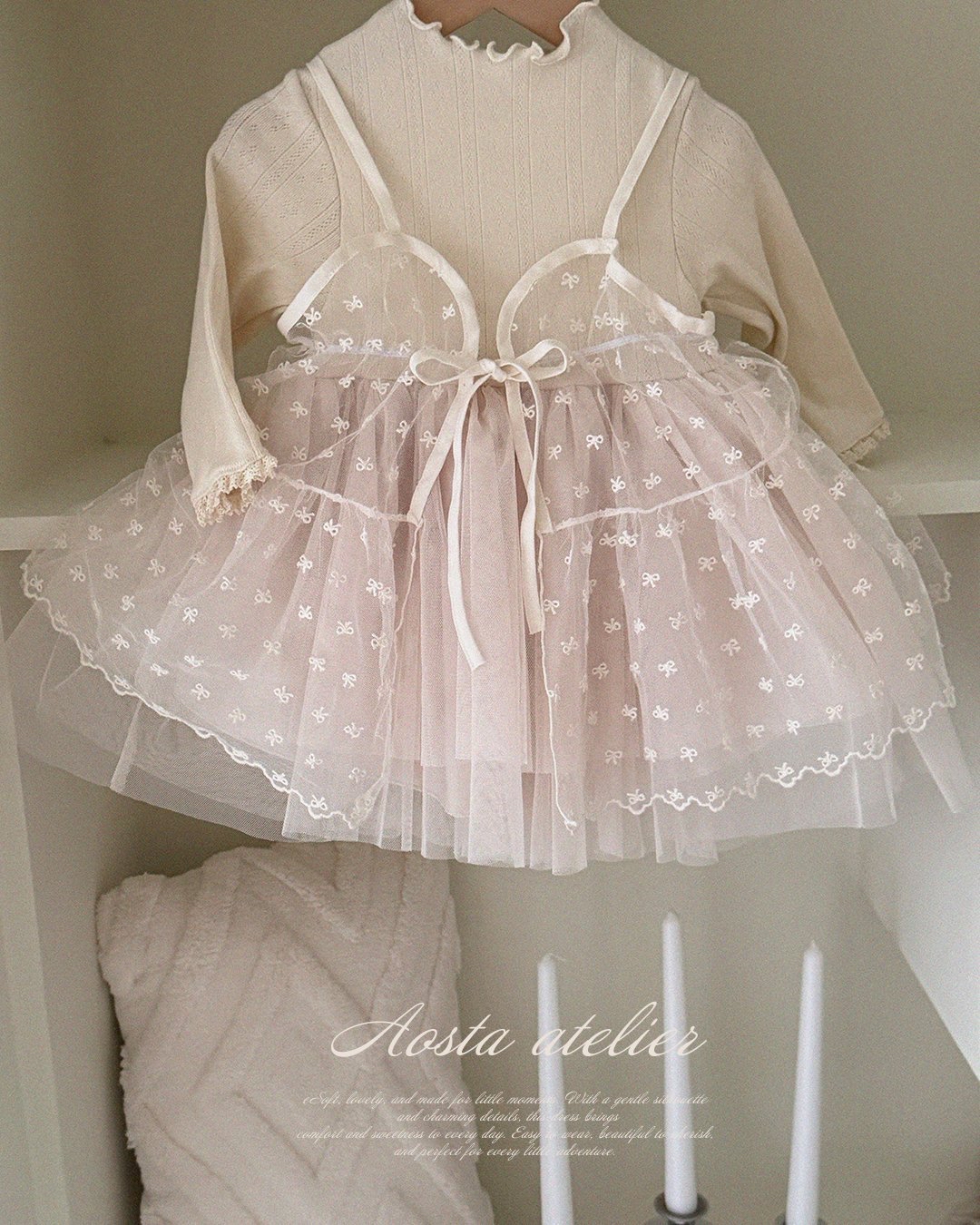 Aosta | [Lace Ribbon Open Dress]