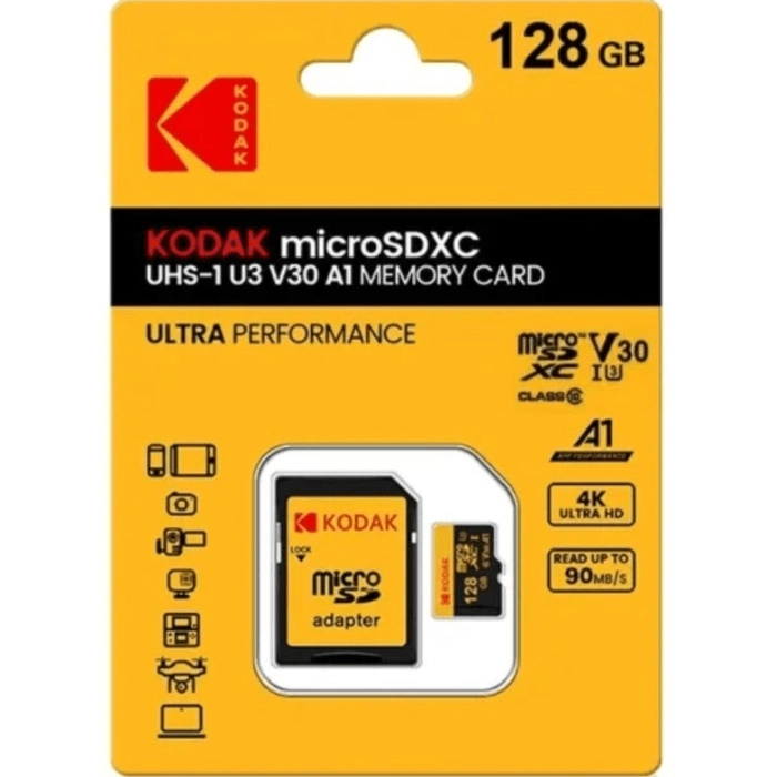 Kodak microSD UHS-I U3 V30 A1 Premium 記憶卡 (附轉接卡)