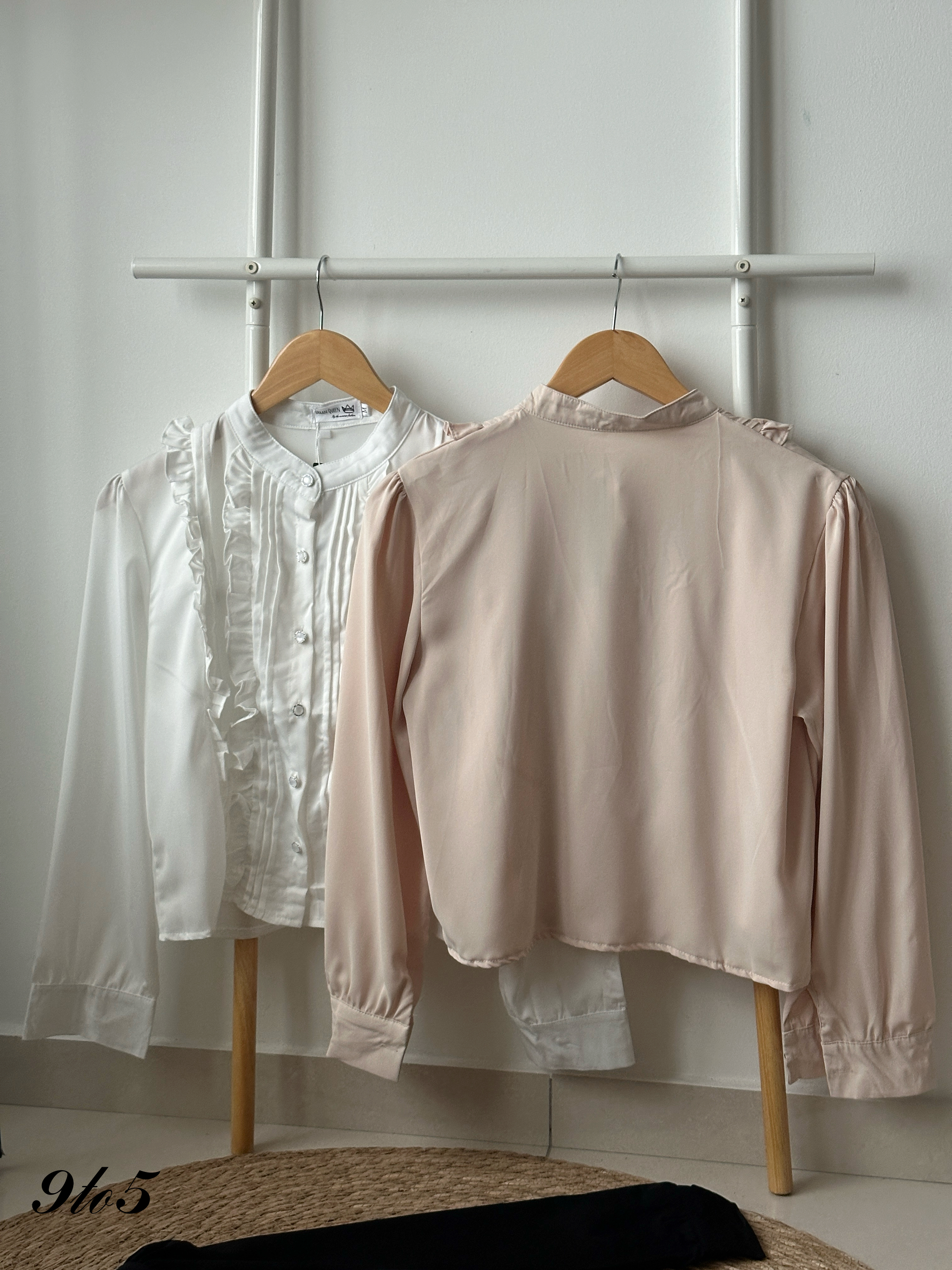 T4154 Mock Neck Ruffle Blouse - 3 Colors 