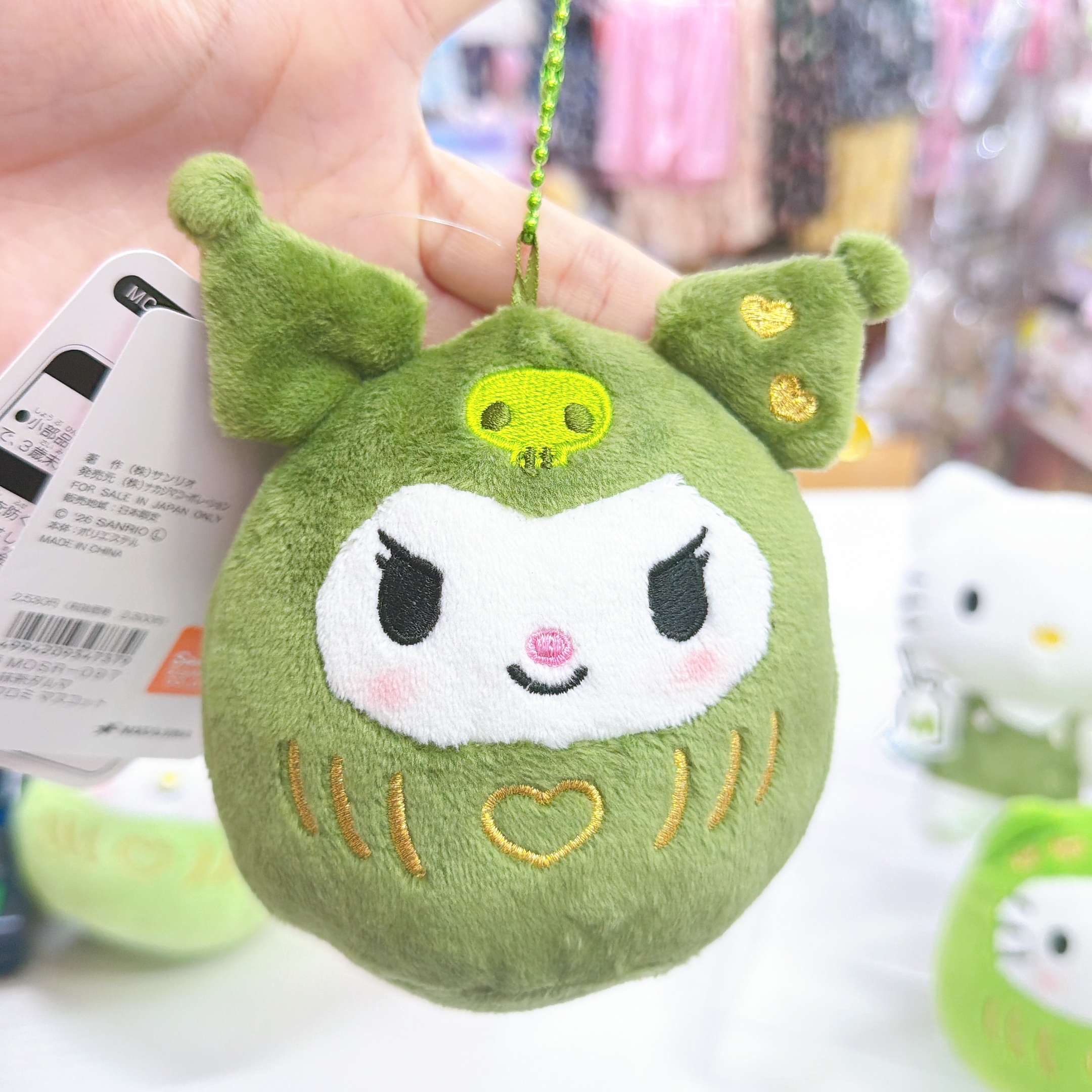 日本直送Sanrio 綠茶系列 達摩公仔/Kitty公仔掛飾