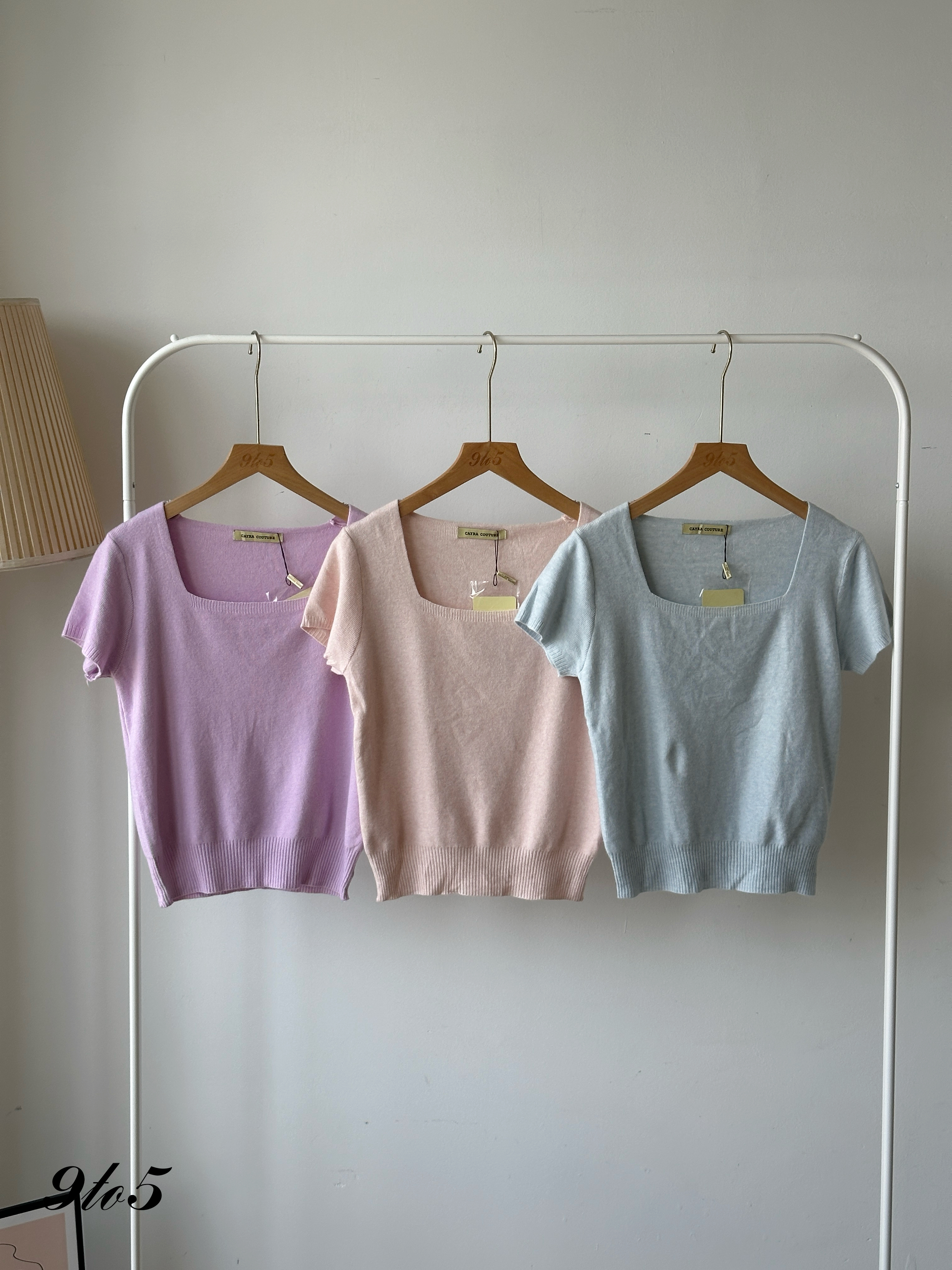 T4120 Square Neck Knit Top - 6 Colors 