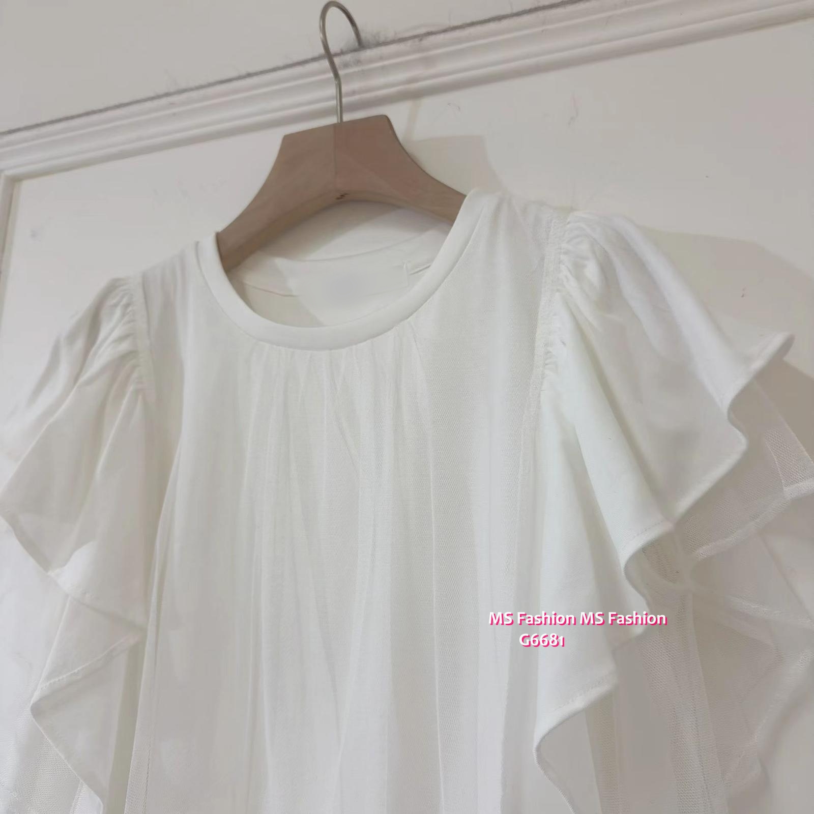 G6681 ruffle袖紗top