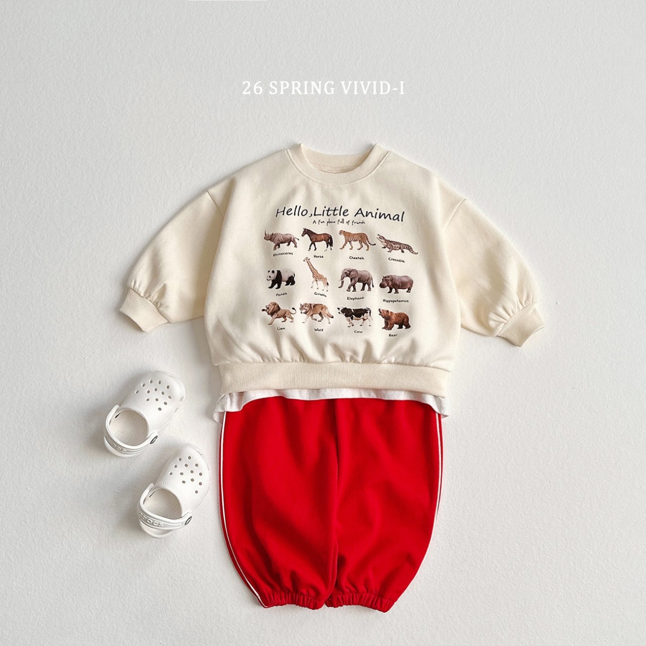 🌸預訂 韓國直送🌸🇰🇷VIVIDI兩色迷你動物印花寬鬆衛衣