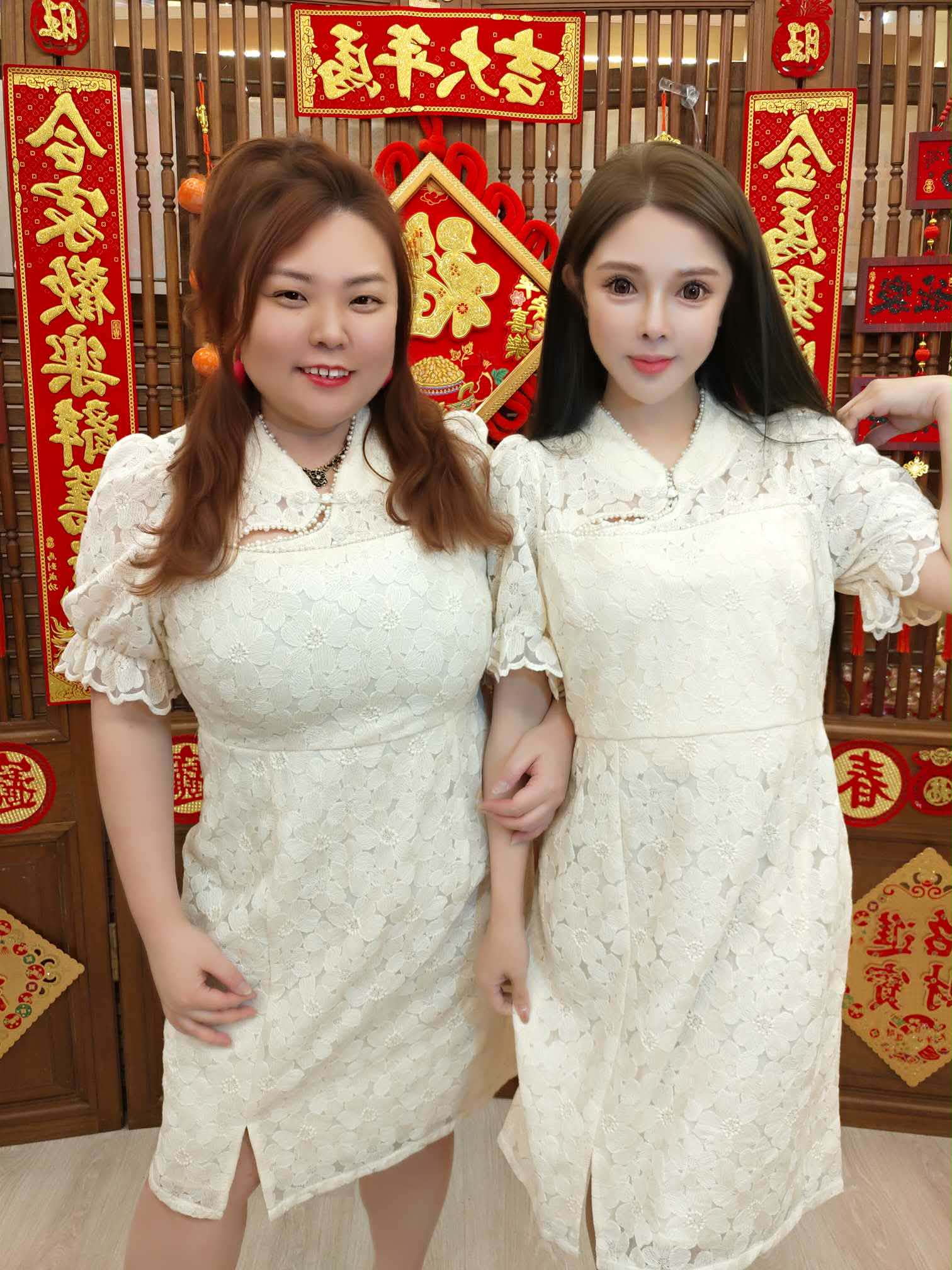 NFA07 BE#281981 蕾丝新中式设计连衣裙