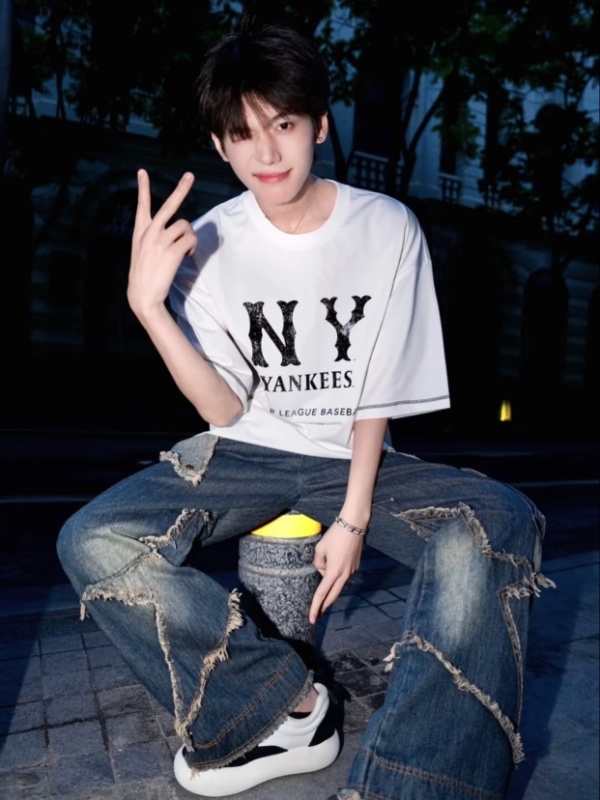 0714 （原版訂製 品質1:1打版 ）NY 复古情侣短袖