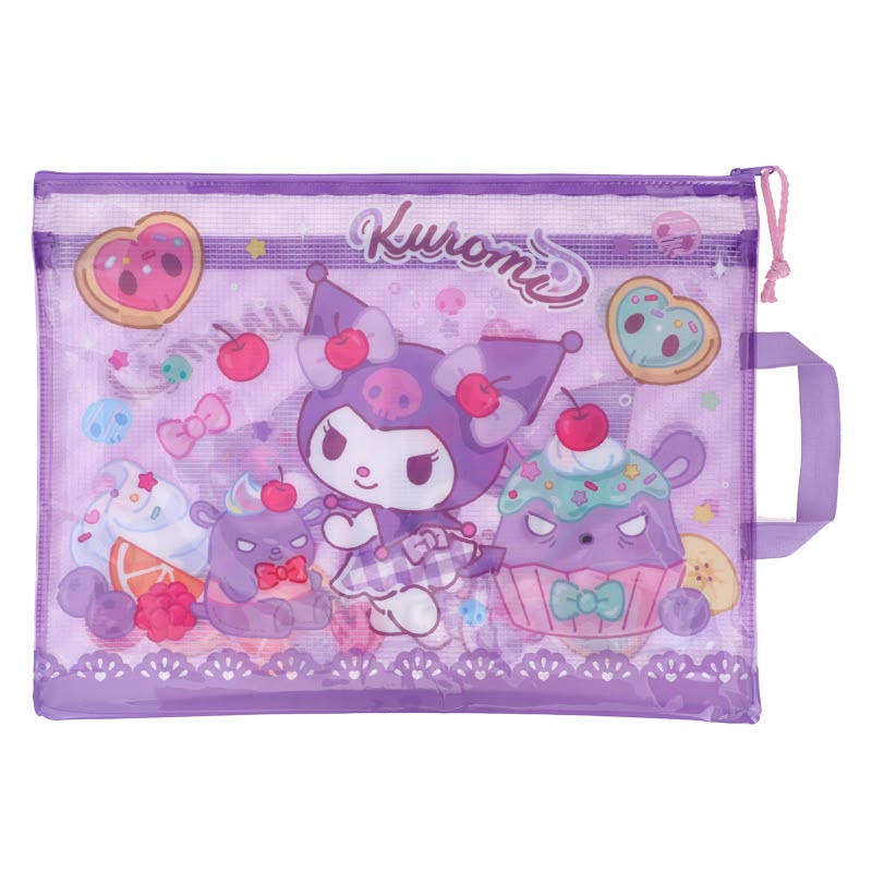 Kuromi F4 PVC Mesh Bag W/ Double Zipper (Large Size) 文件袋 (大)