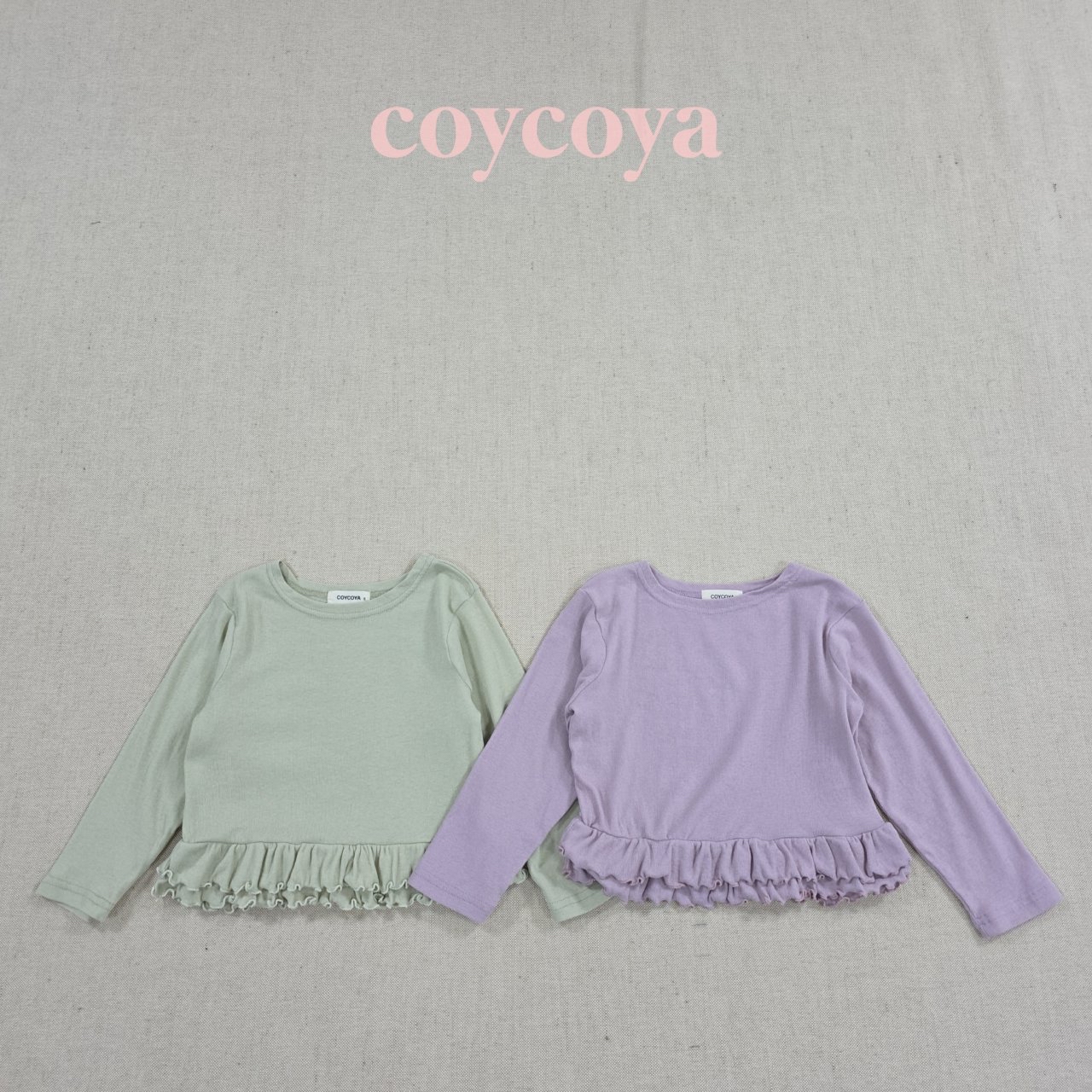 🌸預訂 韓國直送🌸🇰🇷COYCOYA兩色雙層褶皺下擺長袖上衣