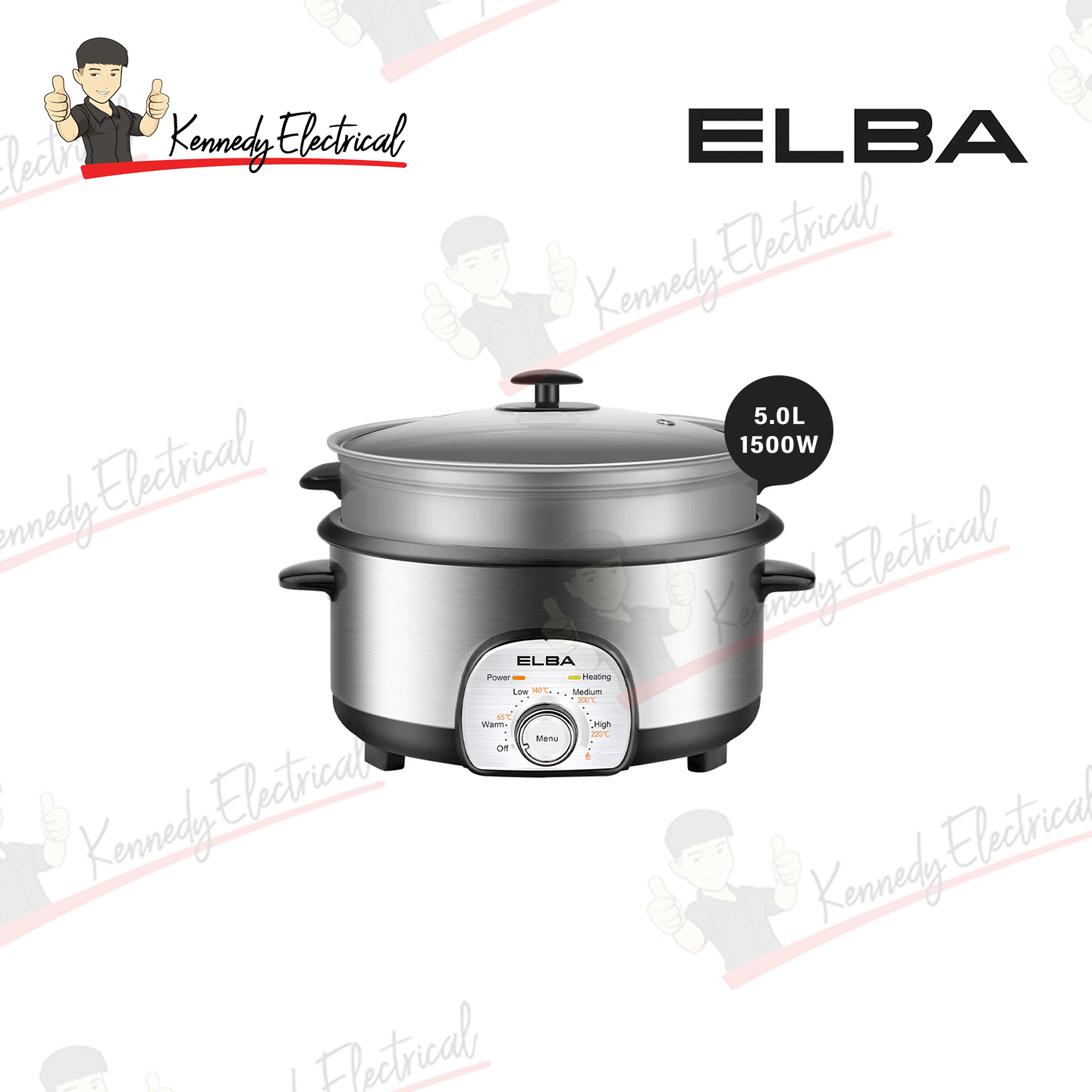 Elba 5.0L Removable Non-Stick Pot,Steam Tray Multi Cooker EMC-K5010(SS)