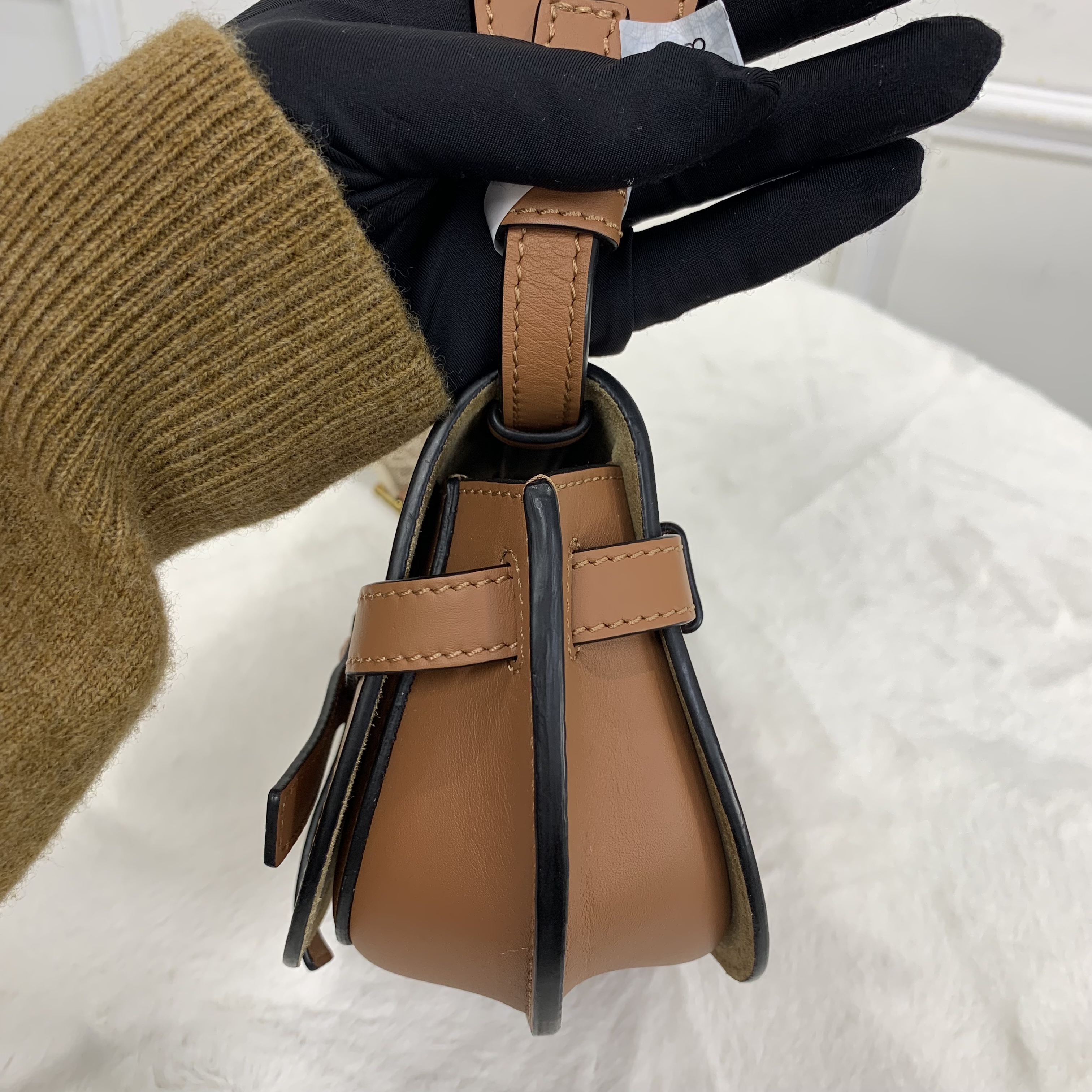 🤎Loewe光面牛皮啡色Mini Gate