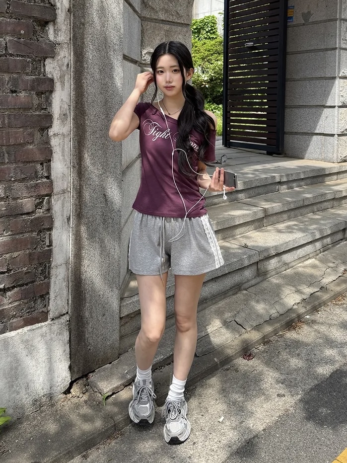 Script Wide Neck Graphic Tee