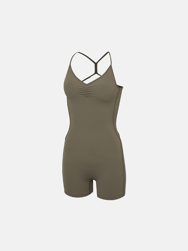 預購_Slim-line Shirred Romper by Grandeline